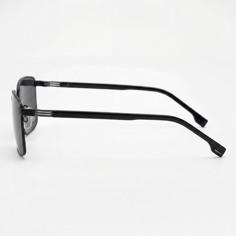 Gafas de sol rectangulares Hugo Boss Boss 1700/S de acero inoxidable negro mate con lentes grises y 100% protección UV de 57mm