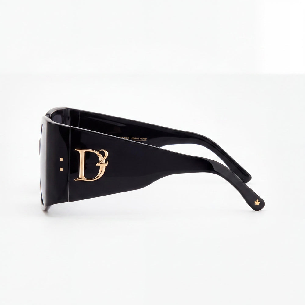 Gafas de sol DSQUARED2 D2 0096/S casuales para mujer, de acetato, montura negra y gris, lentes grises no polarizadas de 56 mm