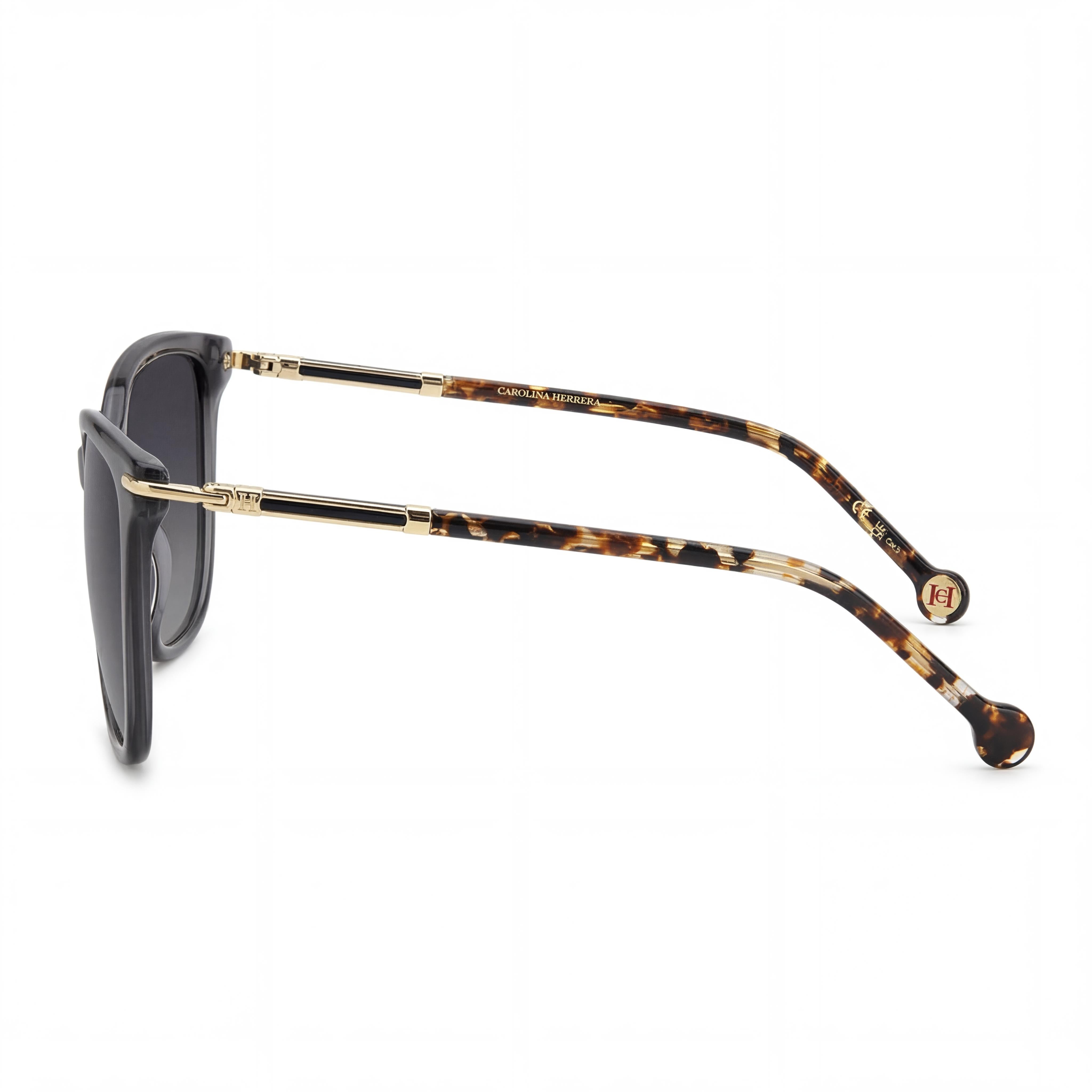 Carolina Herrera HER 0268/S Gafas de sol unisex casuales de acetato gris con lentes grises oscuras sombreadas no polarizadas con protección UV 17-140, Photo 3
