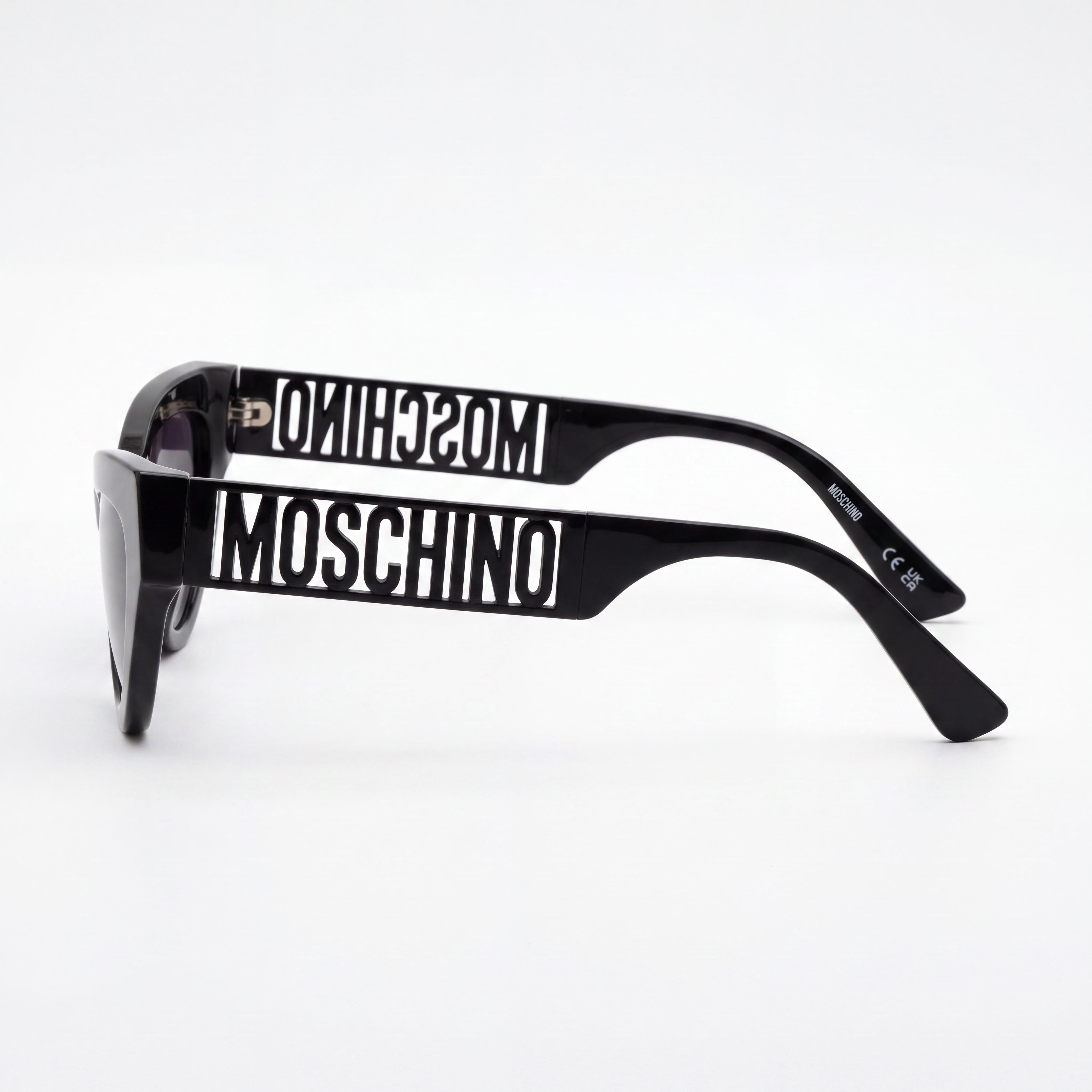 Moschino MOS170/S Women's Black Acetate Frame Dark Grey Shaded Lens Non-Polarized Sunglasses 55mm, Photo 3