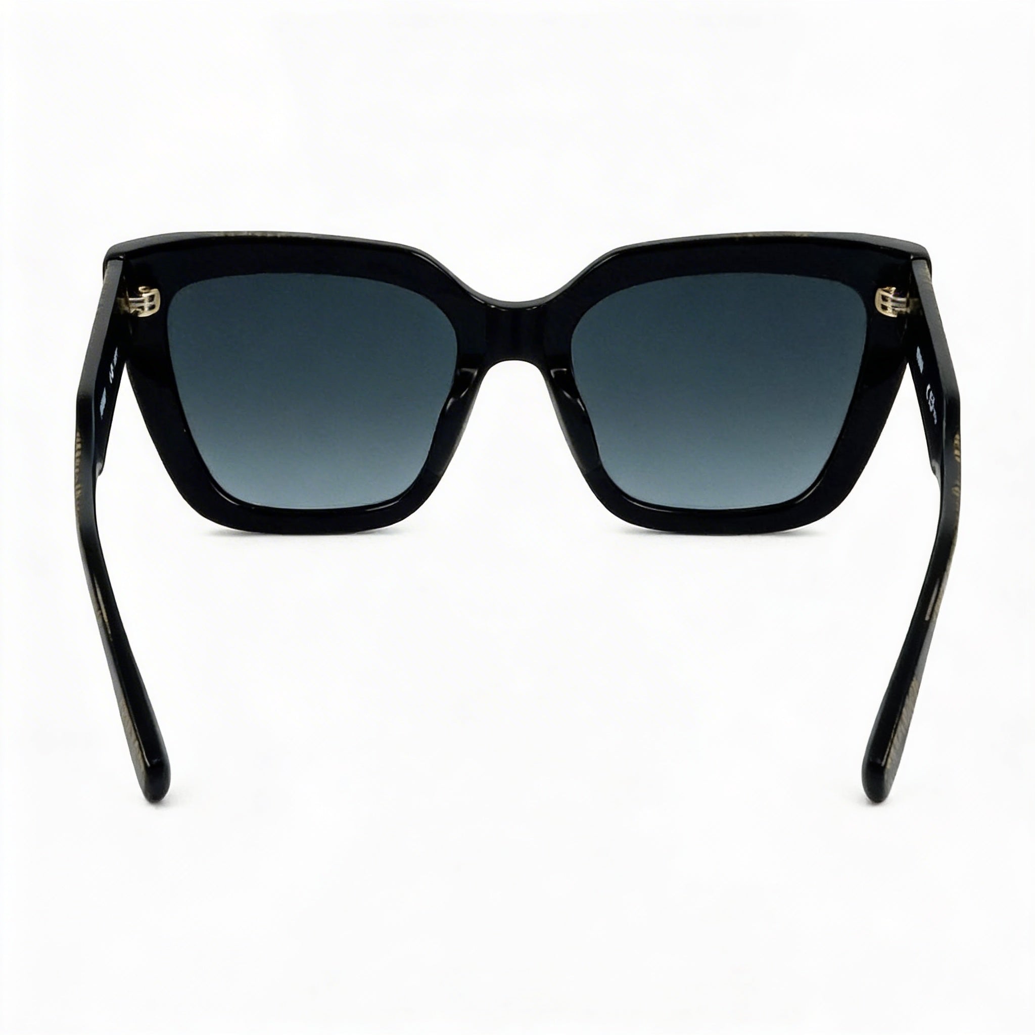 Moschino Casual Women's Cat Eye Black Pattern Plastic Non-Polarized Dark Grey Shaded Gradient UV Protection Sunglasses 52-21-140, Photo 3