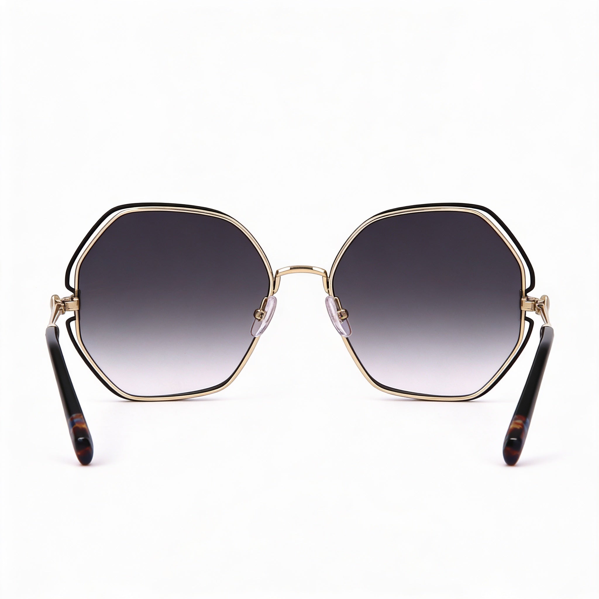 Gafas de sol modernas Missoni para mujer, de aleación de acero, con degradado dorado, negro y gris, 100 % protección UV, 59 mm, Photo 3
