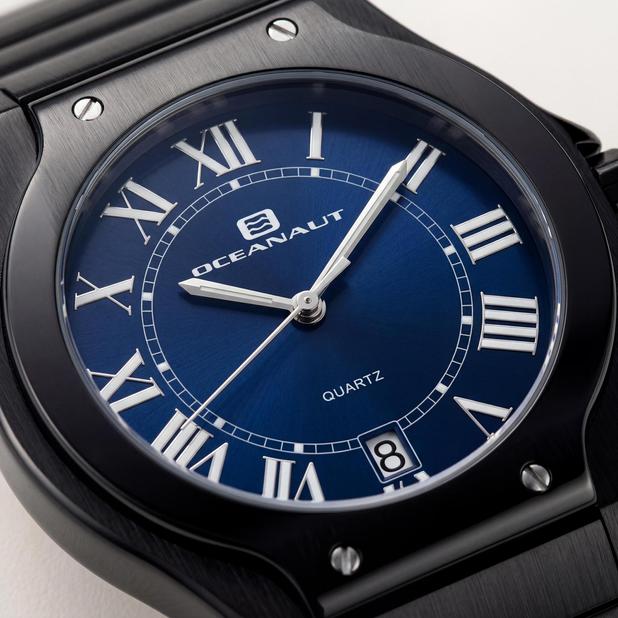 Reloj Oceanaut para mujer con movimiento de cuarzo, esfera azul, caja de acero inoxidable, pulsera, resistente a arañazos y resistente al agua., Photo 2