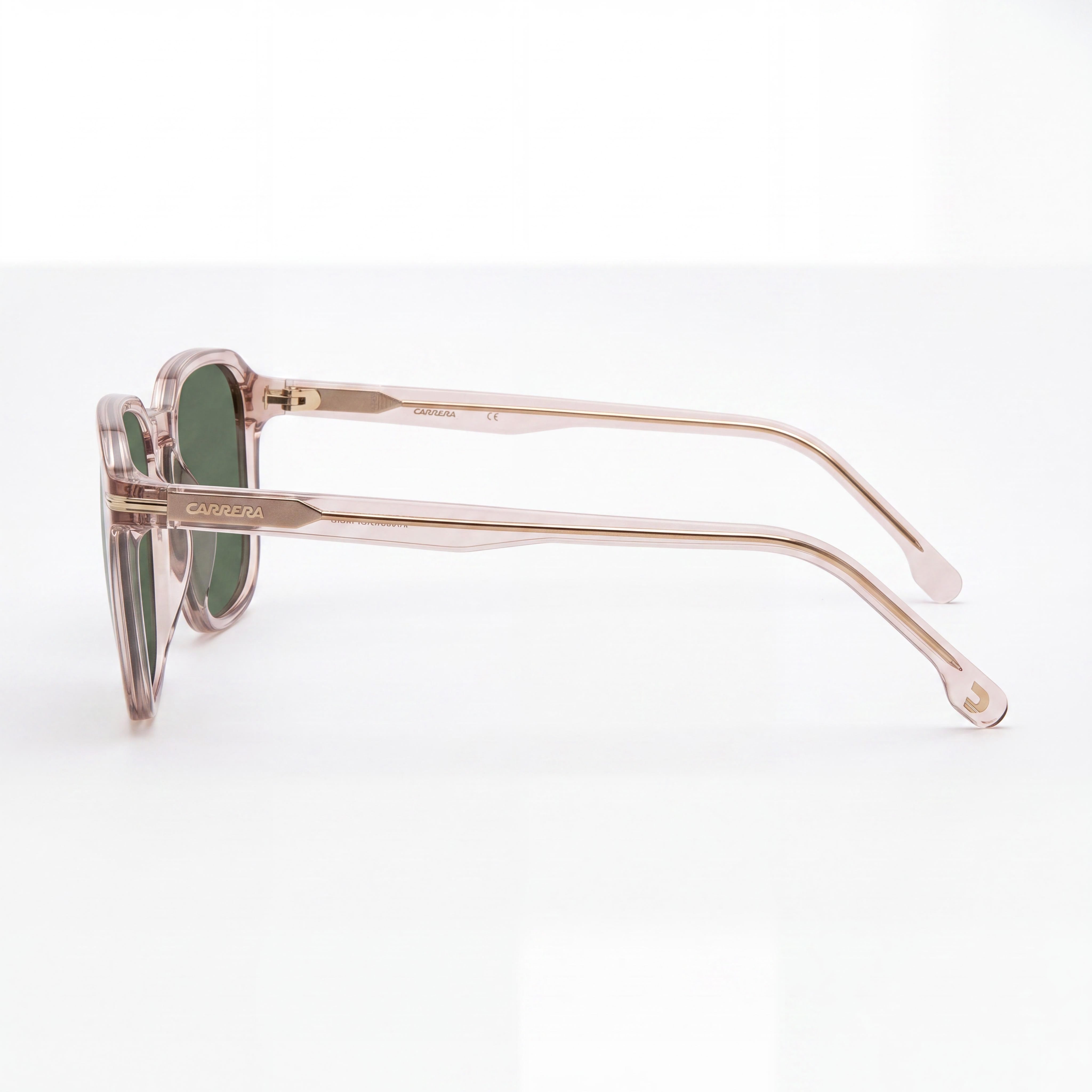 Gafas de sol Carrera casuales de acetato color carne para hombre con lentes de policarbonato verdes y protección 100% UVA/UVB de 53mm, Photo 3