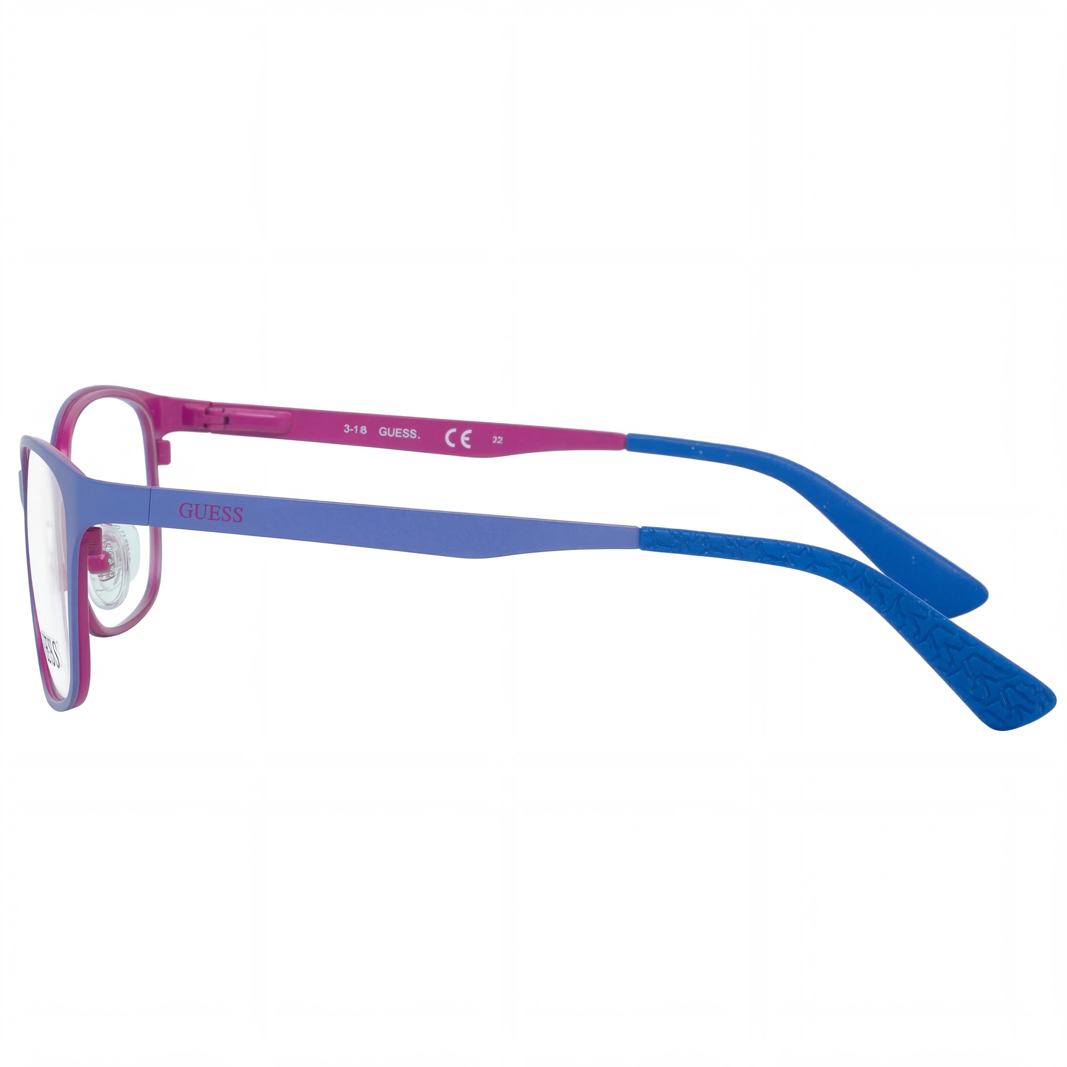 GUESS Modern Women's Matte Blue Metal Frame Eyeglasses with 52mm Clear Non- Polycarbonate Lenses, Photo 3
