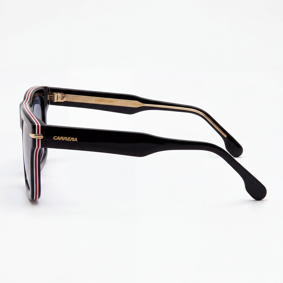 Gafas de sol Carrera 305/S unisex con montura de acetato negro a rayas, lentes azules degradadas, sin polarizar y con protección UV 54-17-150, Photo 3