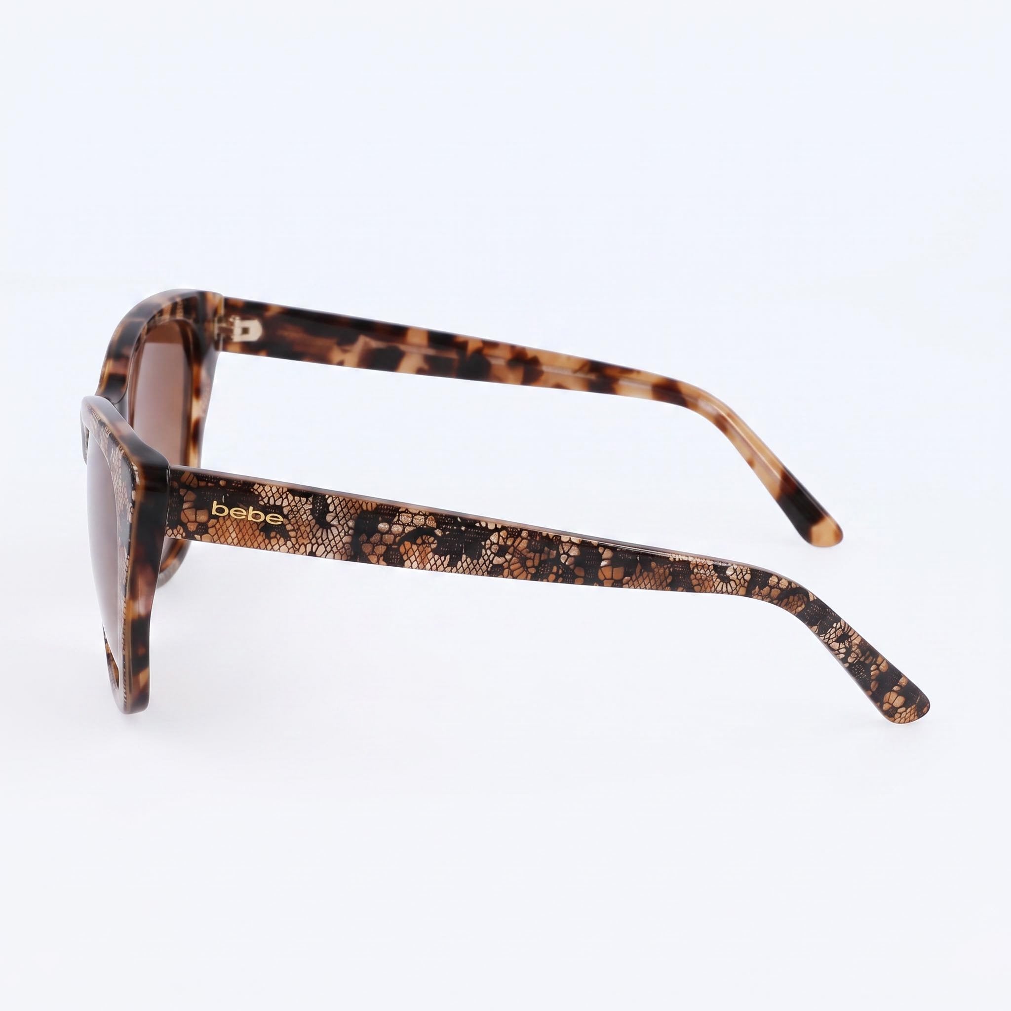 bebe Bb7254 Women's Brown Acetate Frame Eyewear with UV Protected Non-Polarized Lenses 56-17-140, Photo 3