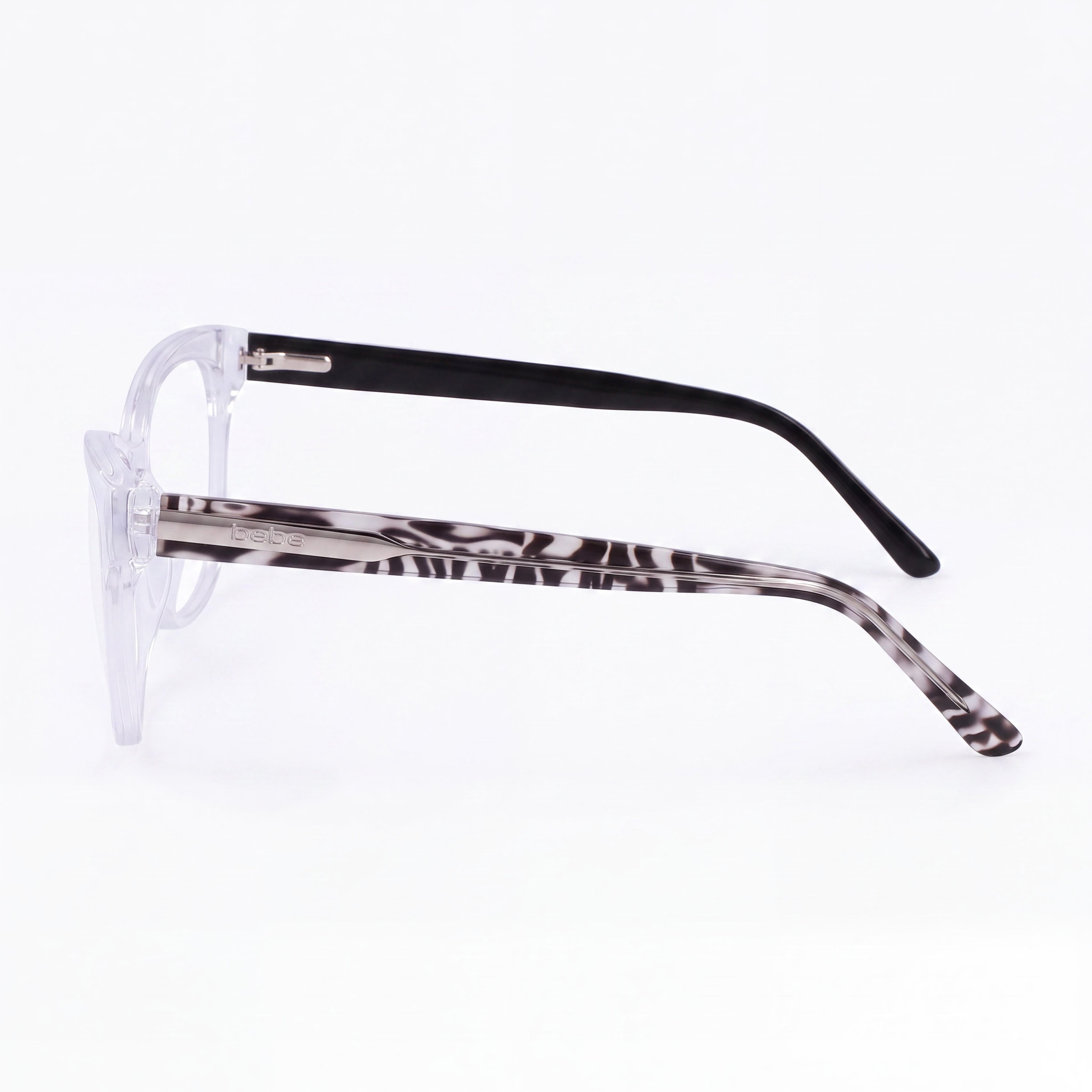 bebe Bb5210 Unisex Crystal Acetate Full Rim Cat Eye Eyeglasses 53mm Lens Width 16mm Bridge 140mm Temple Length, Photo 2