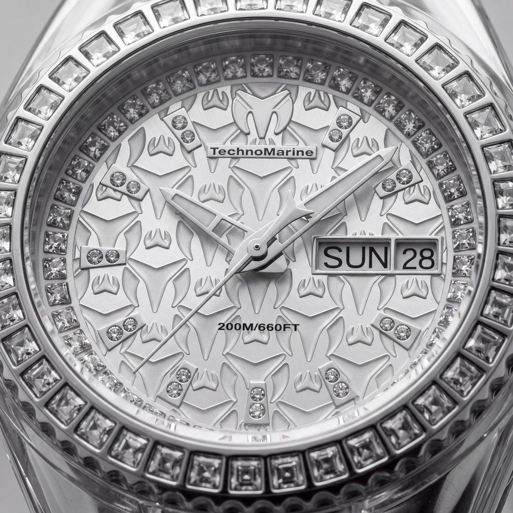 Reloj Technomarine Cruise para Mujer, de Acero Inoxidable Tono Plateado, Silicona Blanca, 40 mm, Resistente al Agua 200 m