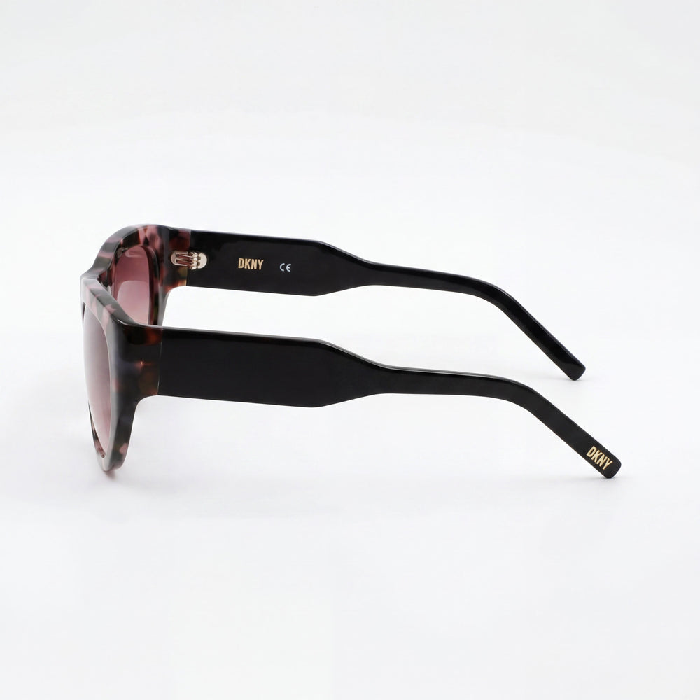 Gafas de sol de plástico DKNY Dk550s para mujer, montura Rose Tortoise, lentes dobles Rose, ancho de mica de 53 mm