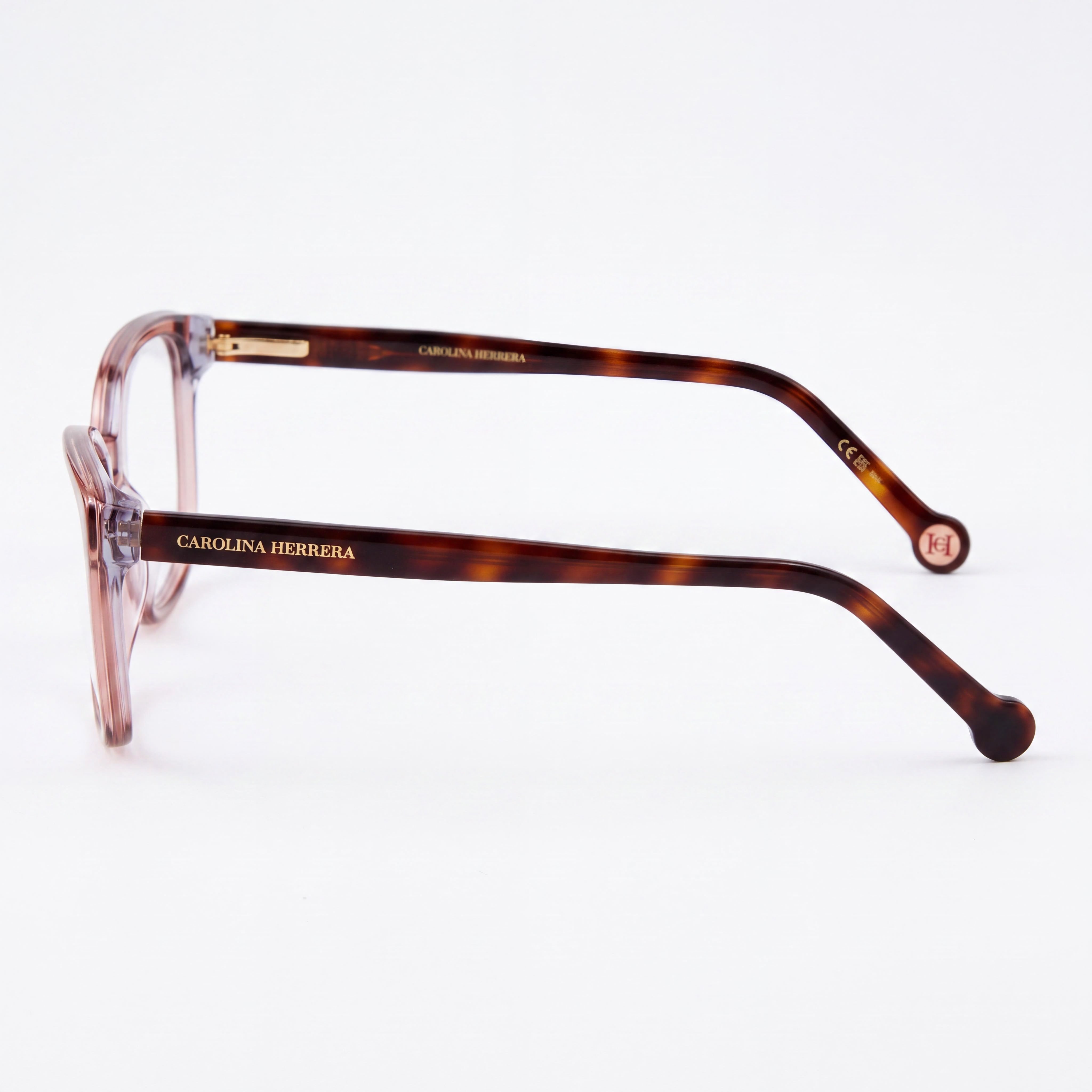 Gafas Carolina Herrera HER 0214 para mujer de acetato color marrón y gris, lentes de policarbonato estándar no polarizadas de 52 mm, Photo 2