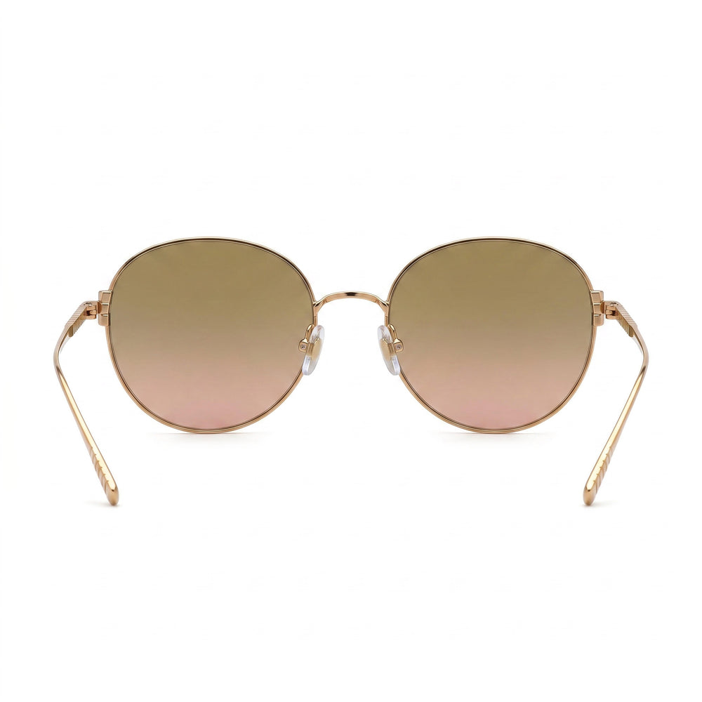 Gafas de Sol Chopard Schl03m de Titanio para Mujer, Cobre Brillante Oro, Cristales Verdes Degradados con Espejo Rosa Oro 57-19-135