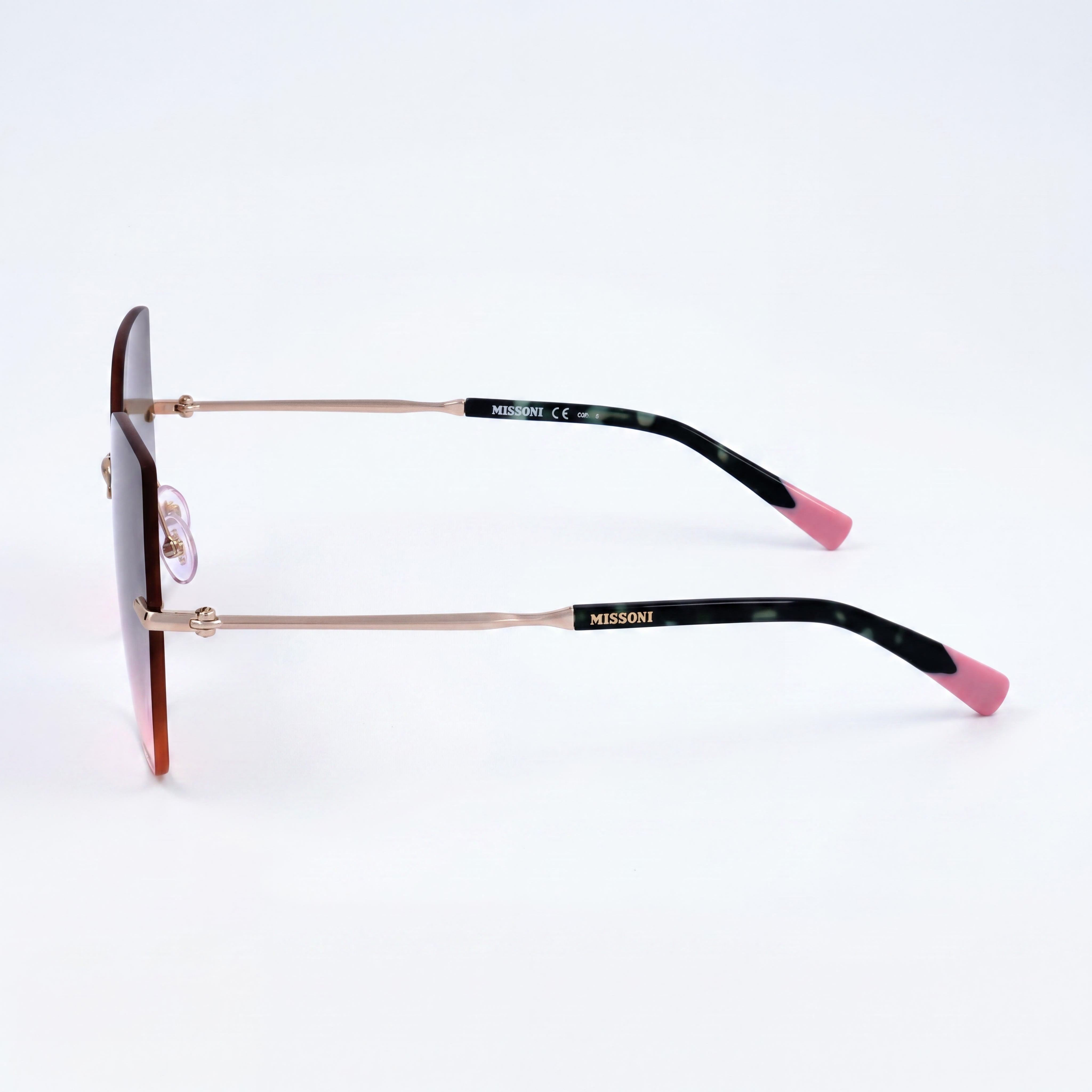 Missoni Modern Mis 0119/s Women's Metal Frame Gold Pink Brown Green Degrade UV Protection Sunglasses 60mm, Photo 3