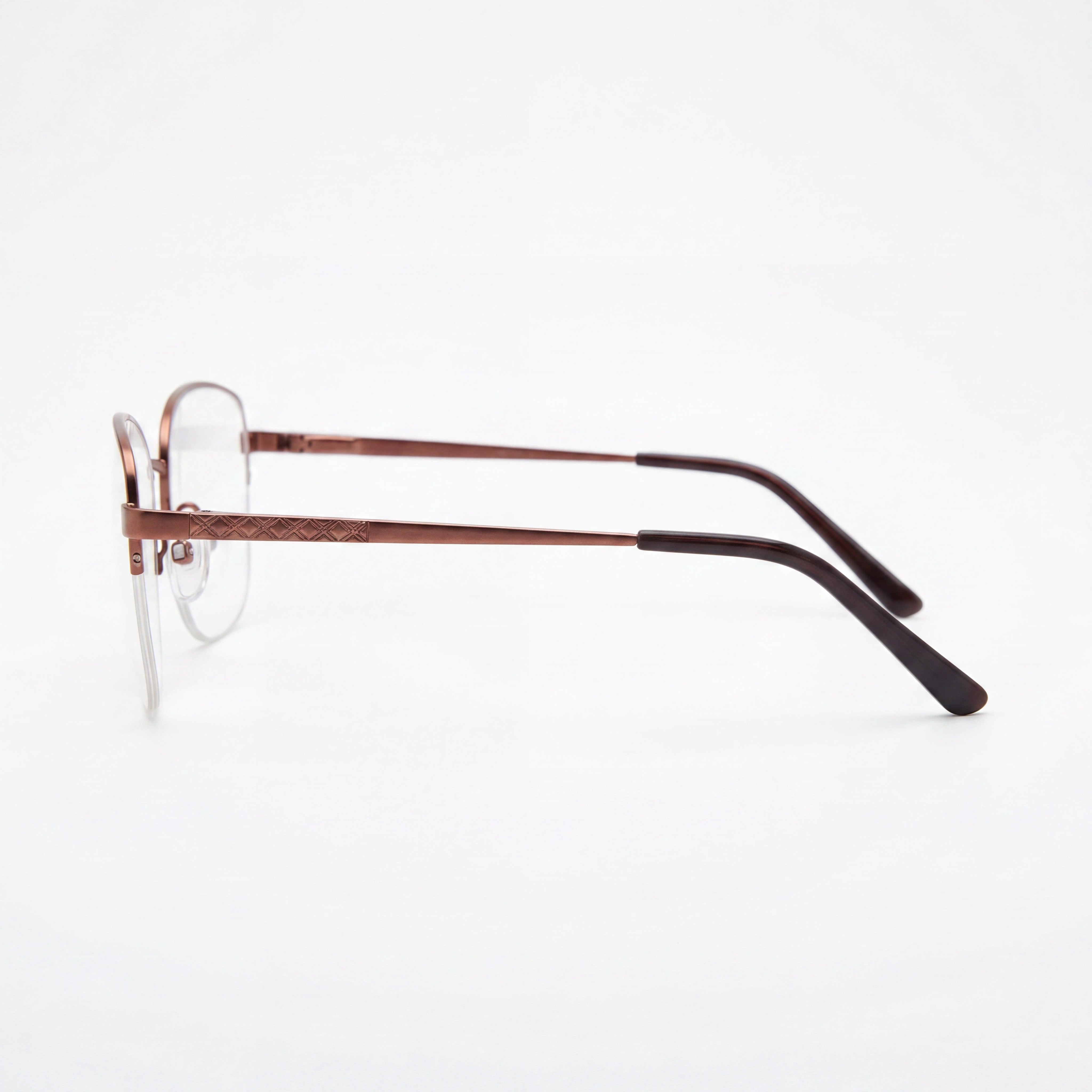 Adensco Ad 252 Men's Burgundy Metal Frame Polarized Clear Polycarbonate Lenses Optical Eyeglasses 53-17-140, Photo 2