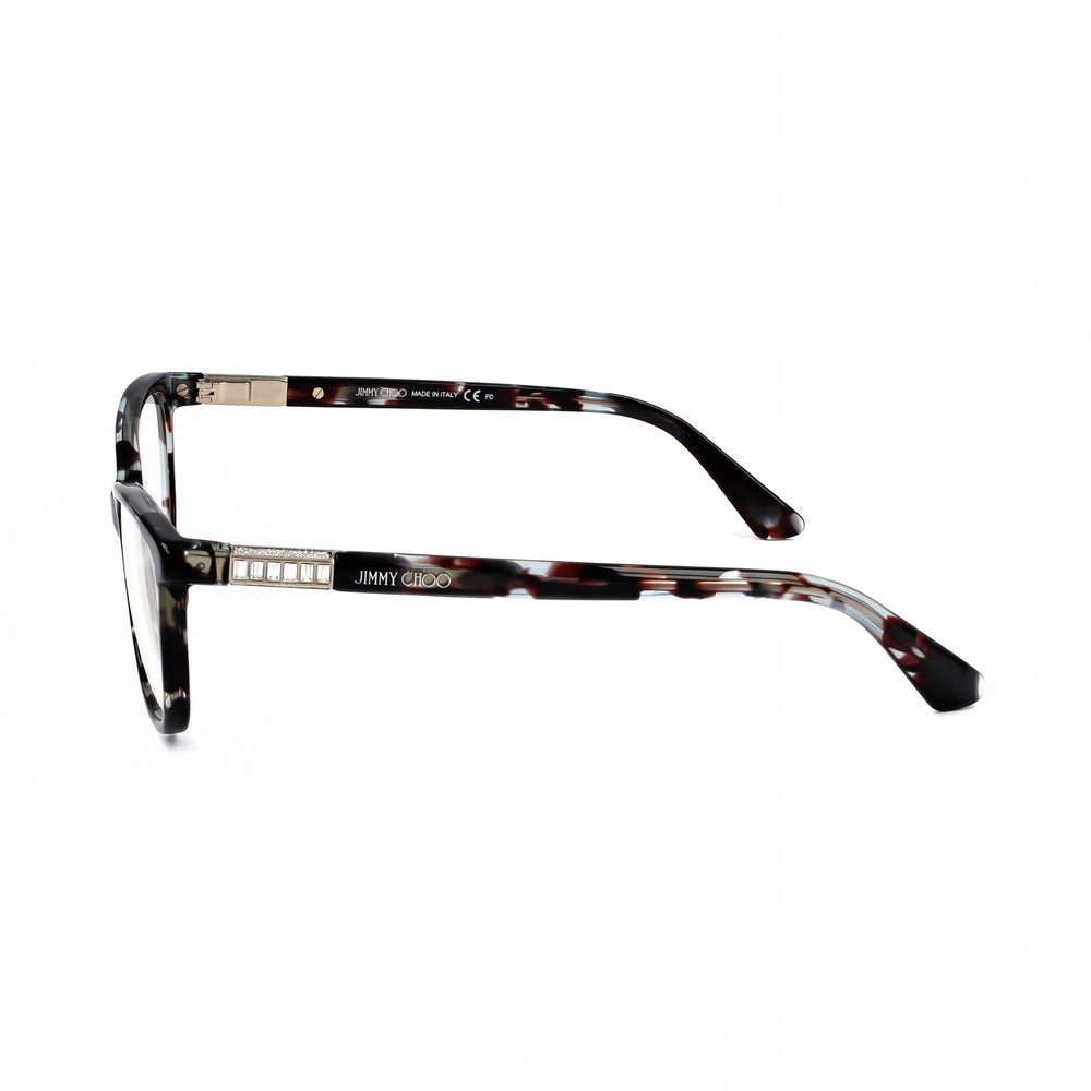 JIMMY CHOO Modern - Montura de celulosa color Havana azul para mujer, lentes transparentes de policarbonato polarizado, 53/16/140