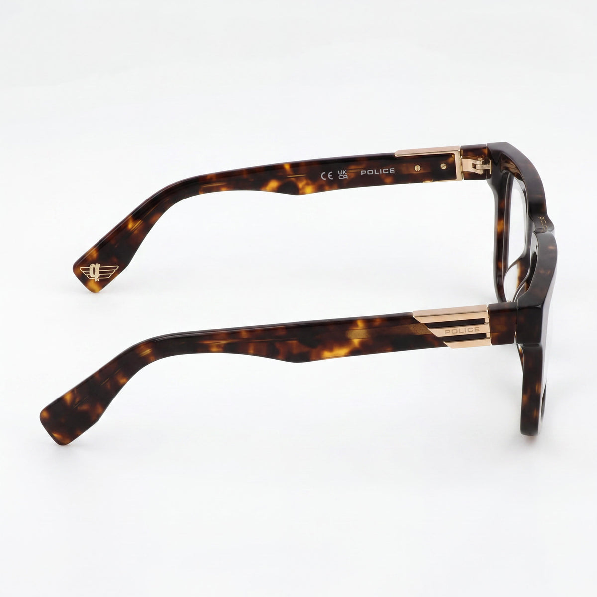 Police Vpln29 Men's Acetate Prescription Eyewear Frames Shiny Opal Honey 50-19-145, Photo 2