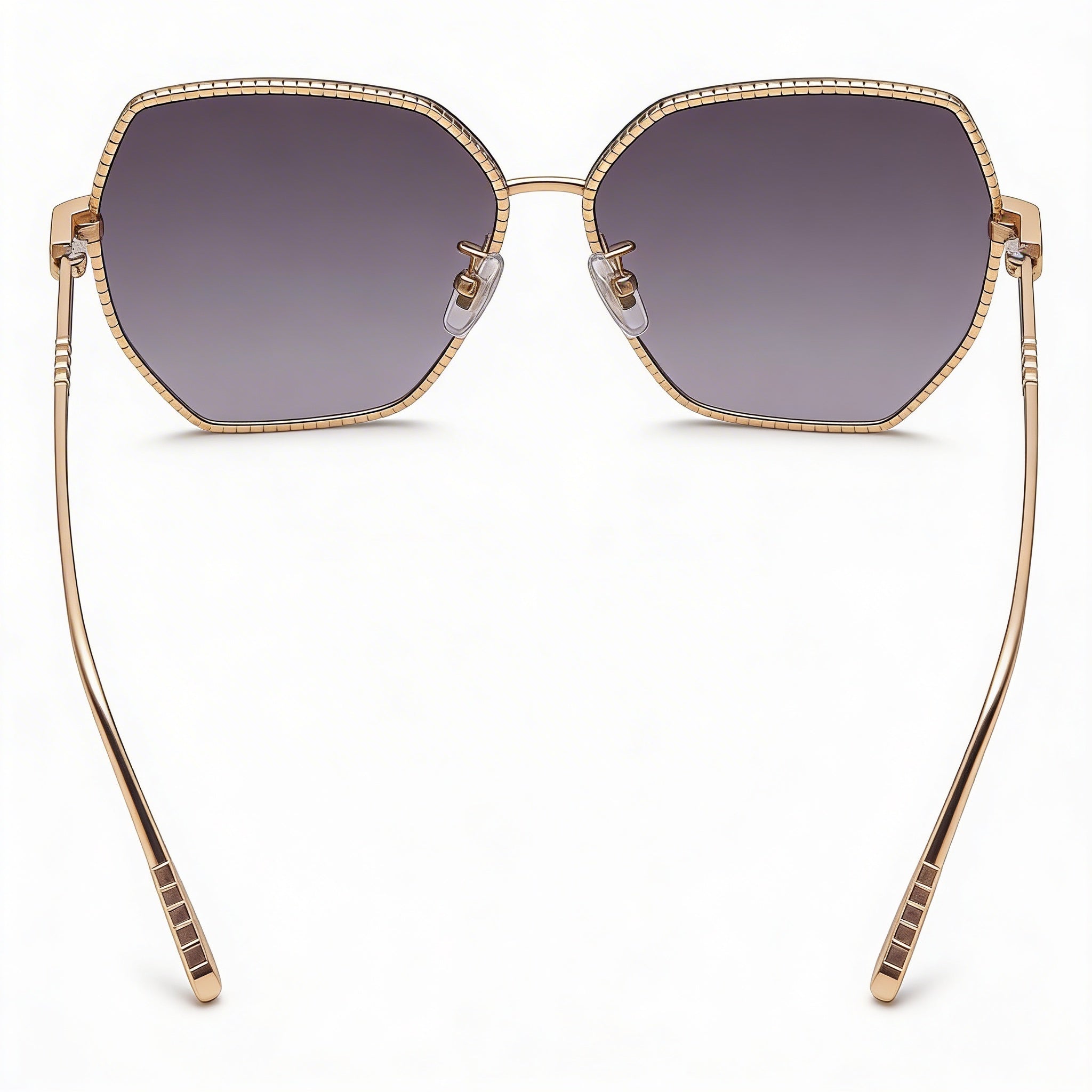 Gafas de sol Chopard casuales para mujer, marco de titanio y oro rosa, lentes no polarizadas con protección UV y degradado de humo de 59 mm, Photo 3