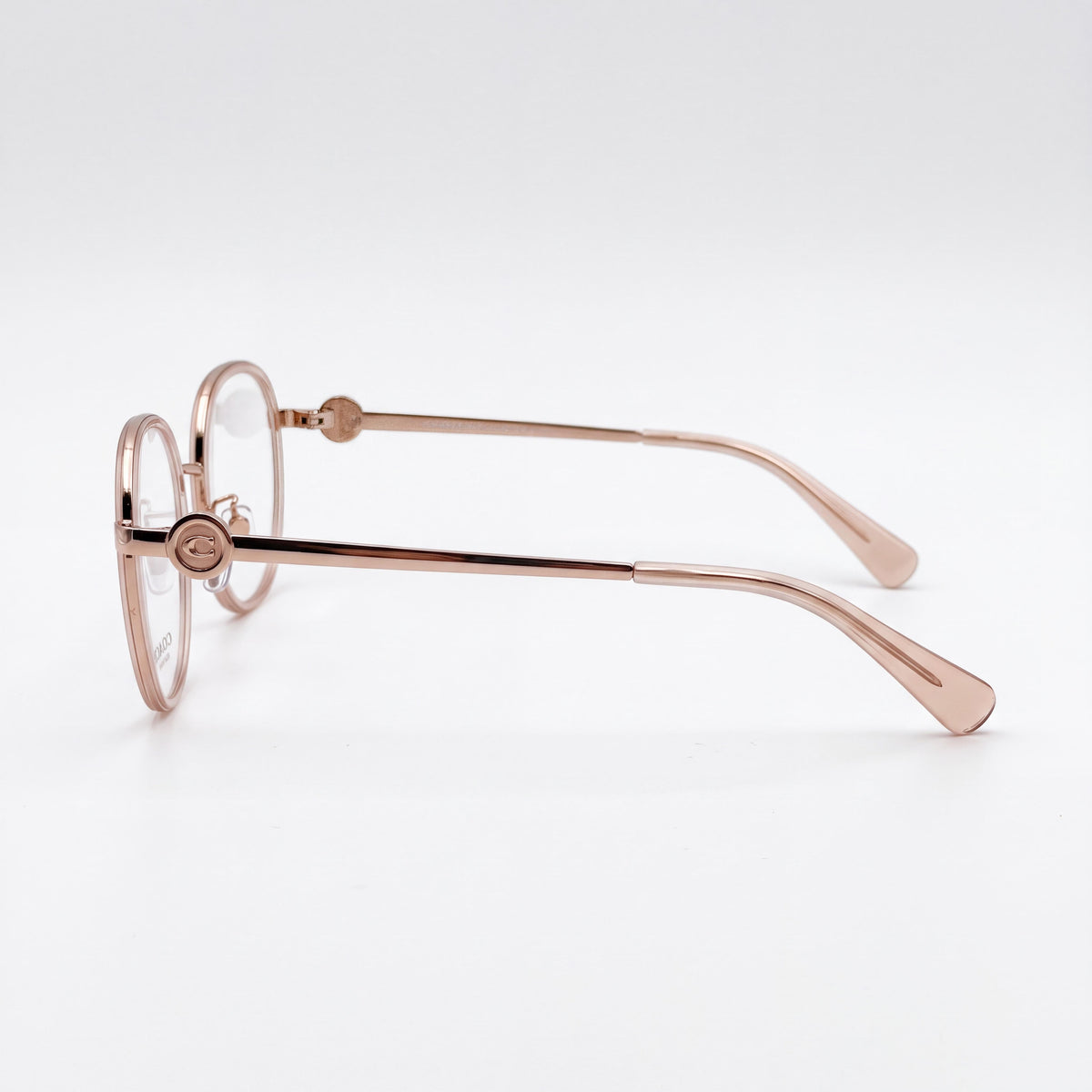Gafas graduadas redondas para mujer Coach HC5129 con montura de celulosa rosa lechoso 51-20-140, Photo 2