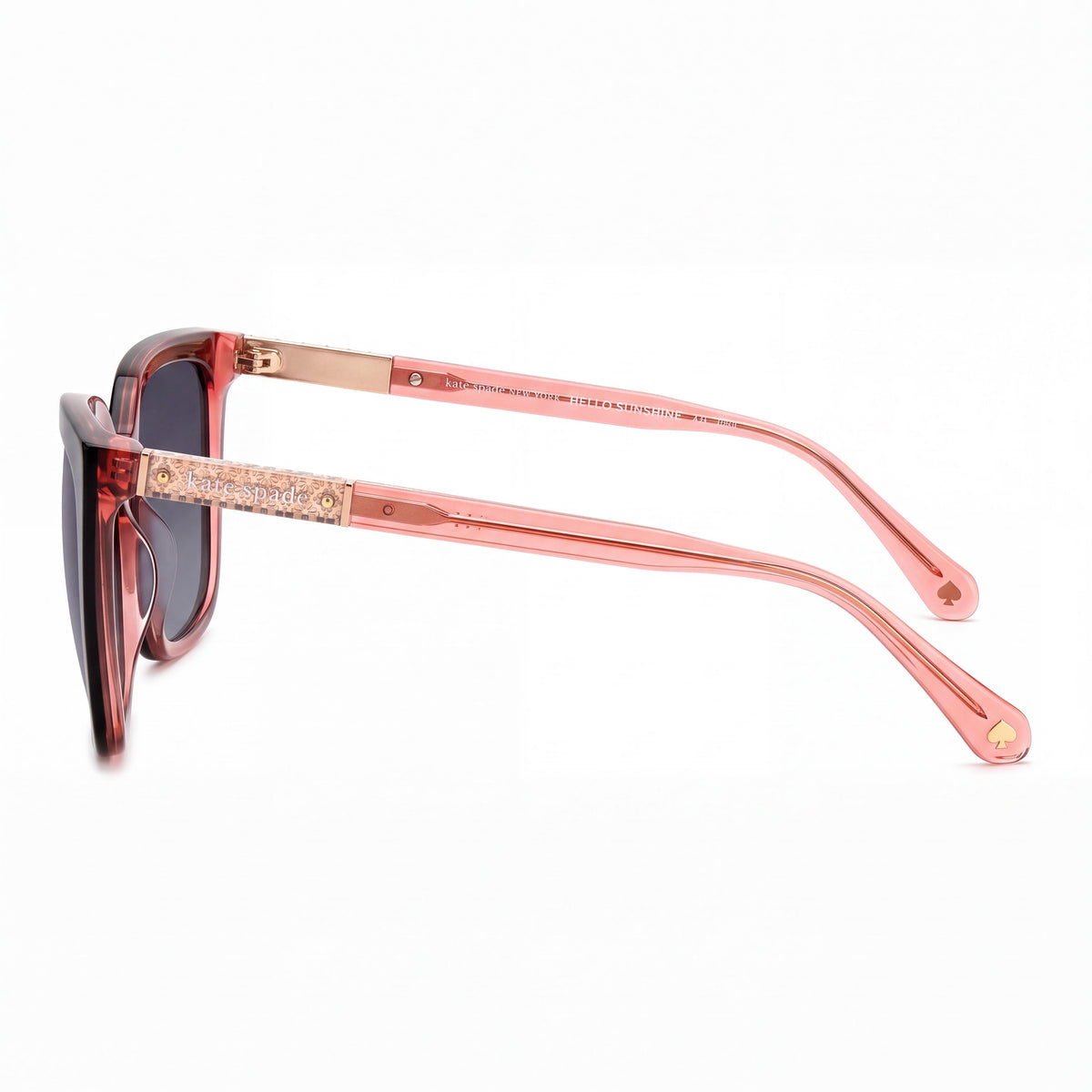 kate spade new york Contemporary Women’s Black Pink Plastic Dark Grey Shaded Non-Polarized UV Protection Eyewear 55mm, Photo 3