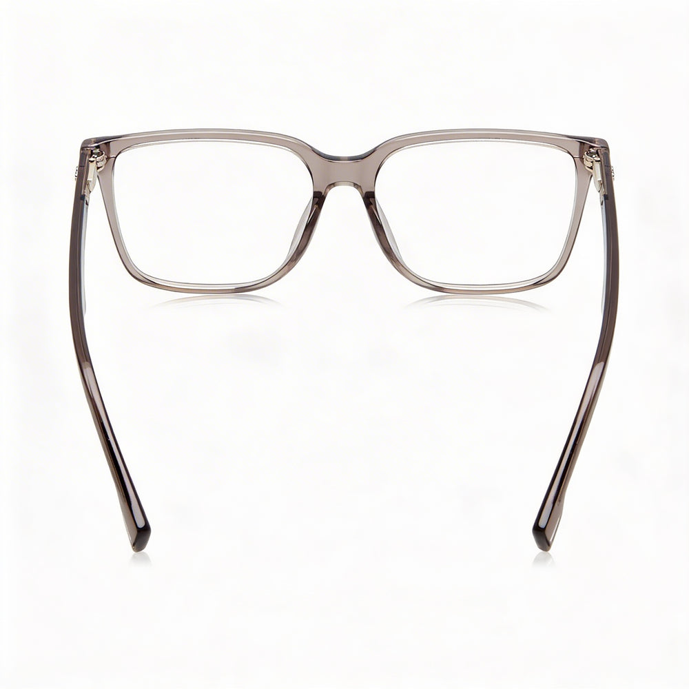 Gafas BOSS para hombre, montura de acetato transparente marrón, lentes de policarbonato marrón, 55 mm