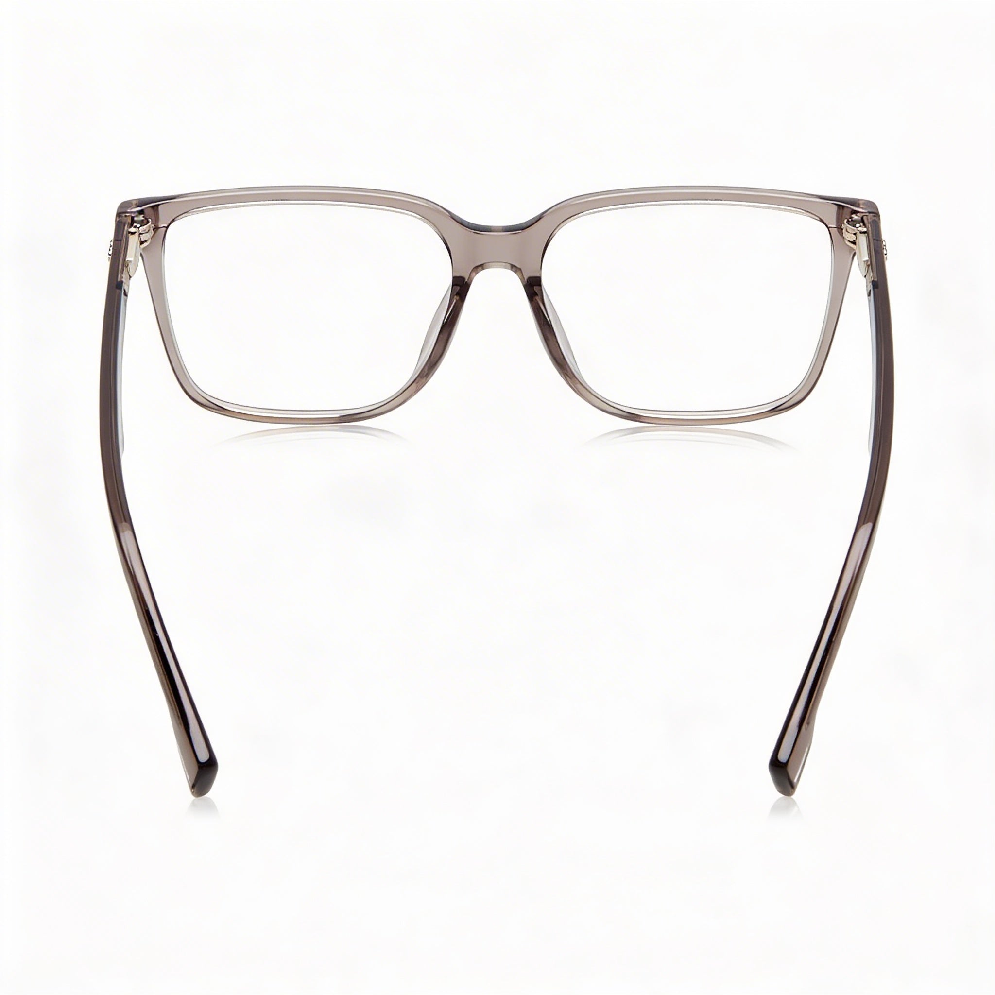 BOSS Modern Men's Transparent Brown Acetate Frame, Brown Polycarbonate Lens Eyeglasses 55mm, Photo 3