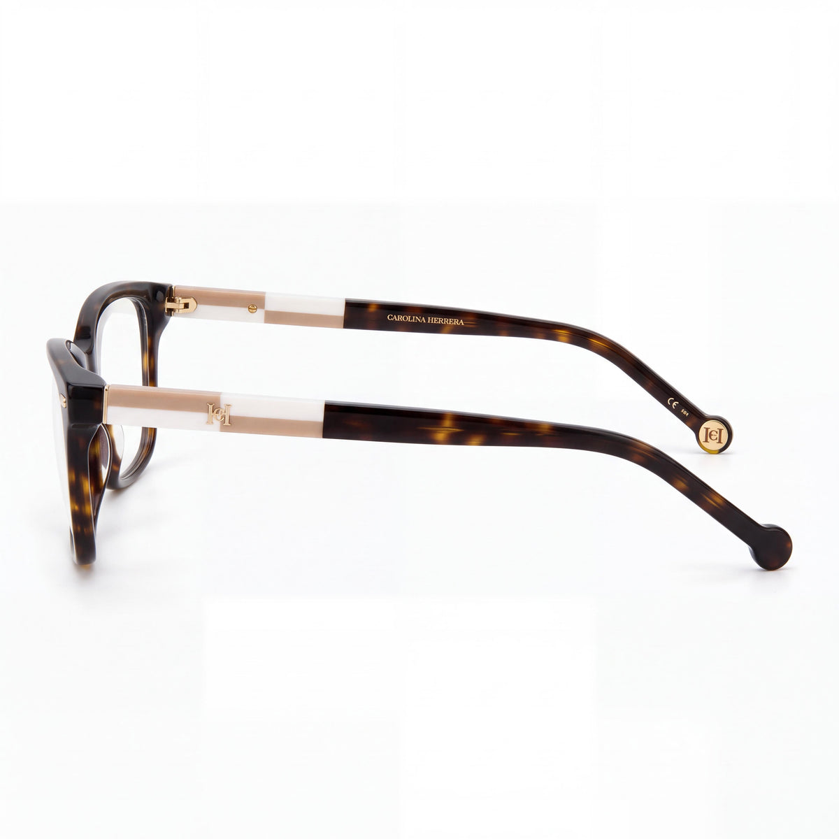 Carolina Herrera 0160 Women's Multicolored Plastic Frame Eyewear with Polycarbonate Havana Beige Lenses 54mm, Photo 3