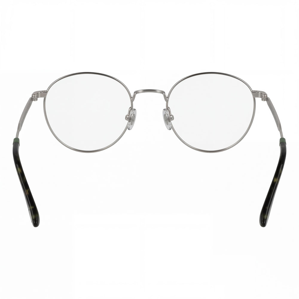 Gafas Lacoste Casual L2308 unisex redondas de metal de montura completa en color gris plomo claro, ancho de lente 51 mm