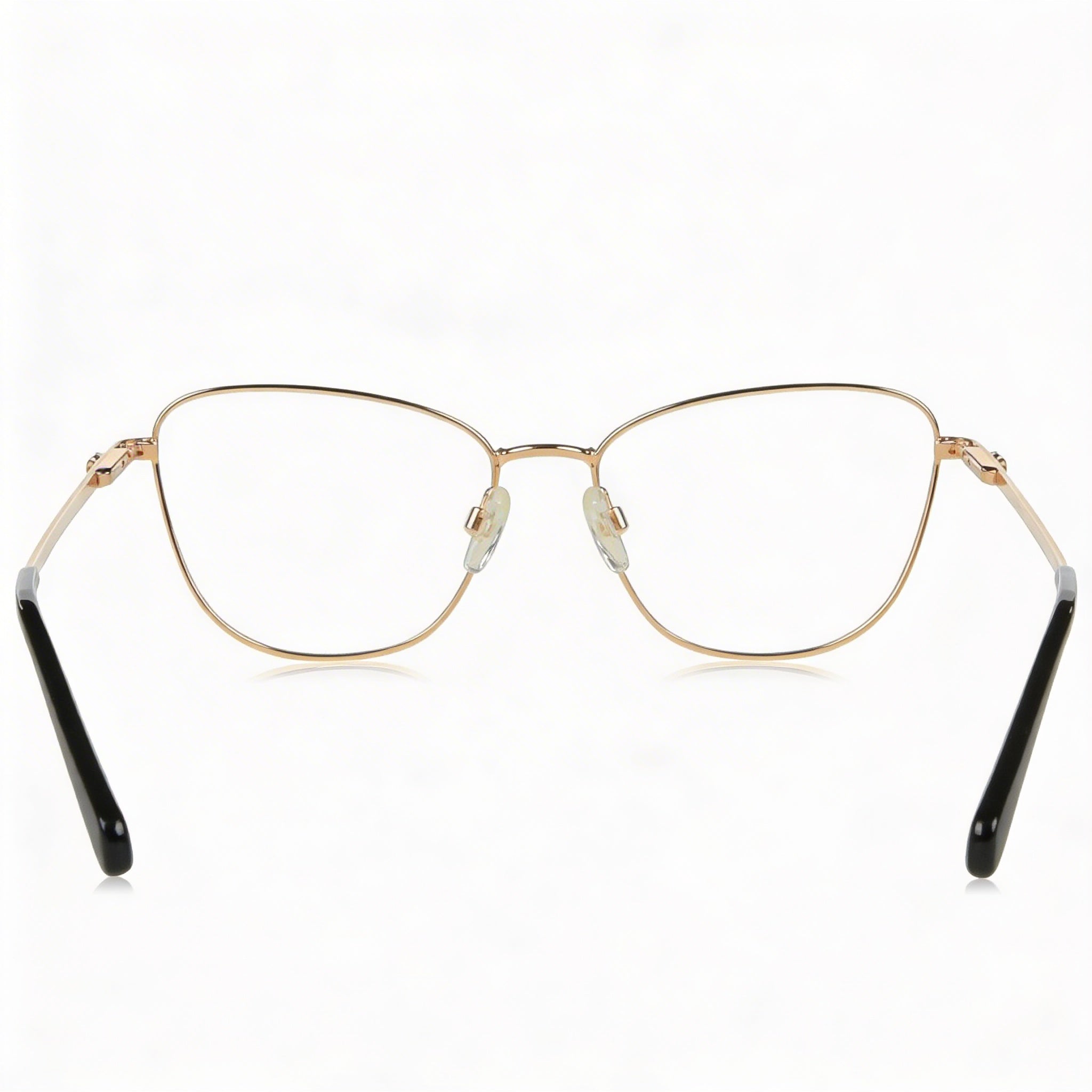 Gafas de moda Love Moschino para mujer con montura cuadrada de metal dorado y cobre y patillas con diseño de corazón 3D de 52 mm, Photo 4