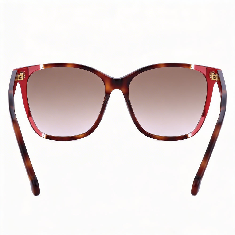 Carolina Herrera CH 0061/S Women's Classic Acetate Havana Red Frame Brown Shaded Lens Sunglasses 57