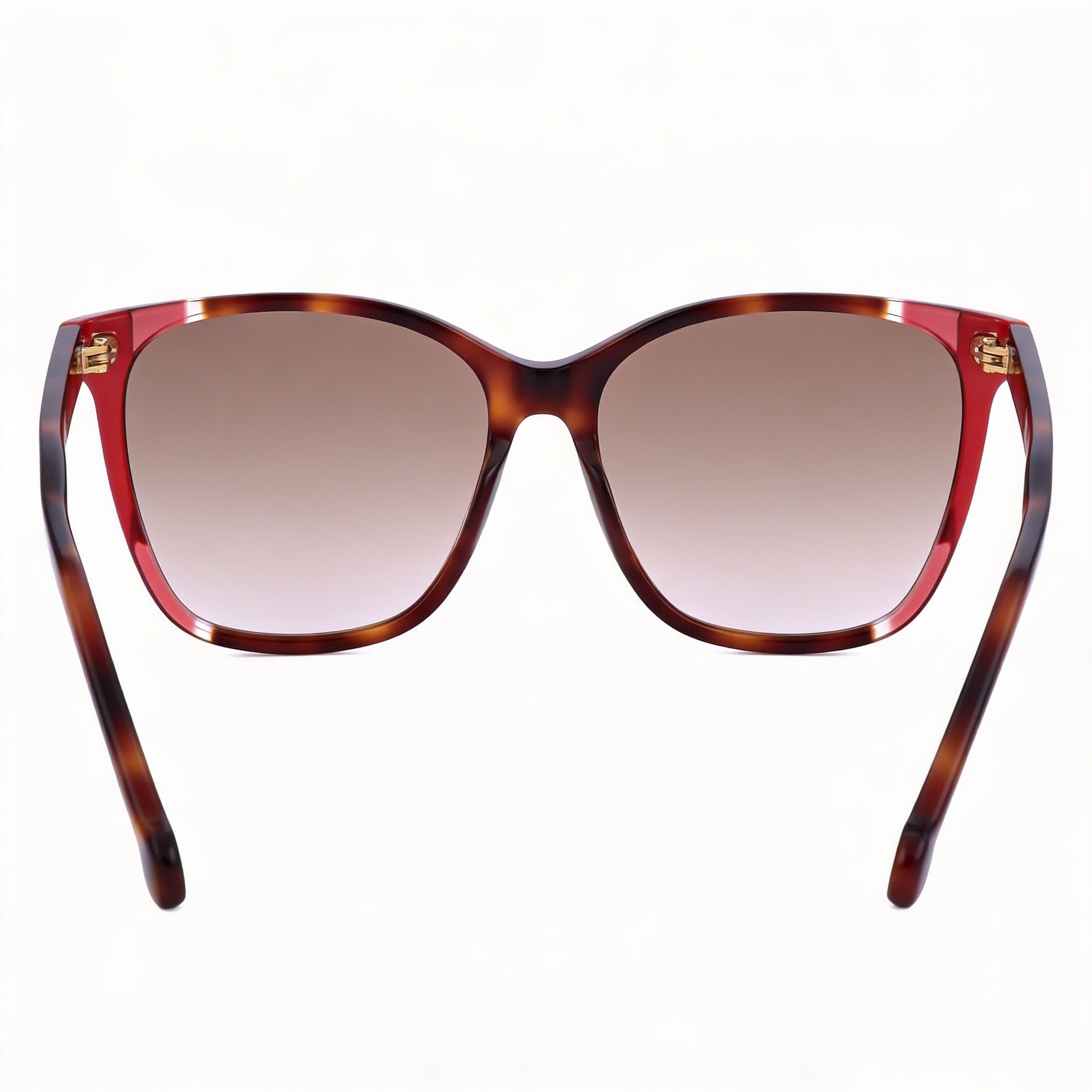 Gafas de sol Carolina Herrera CH 0061/S para mujer, de acetato clásico, montura en rojo habana, lentes degradadas marrones, 57, Photo 3