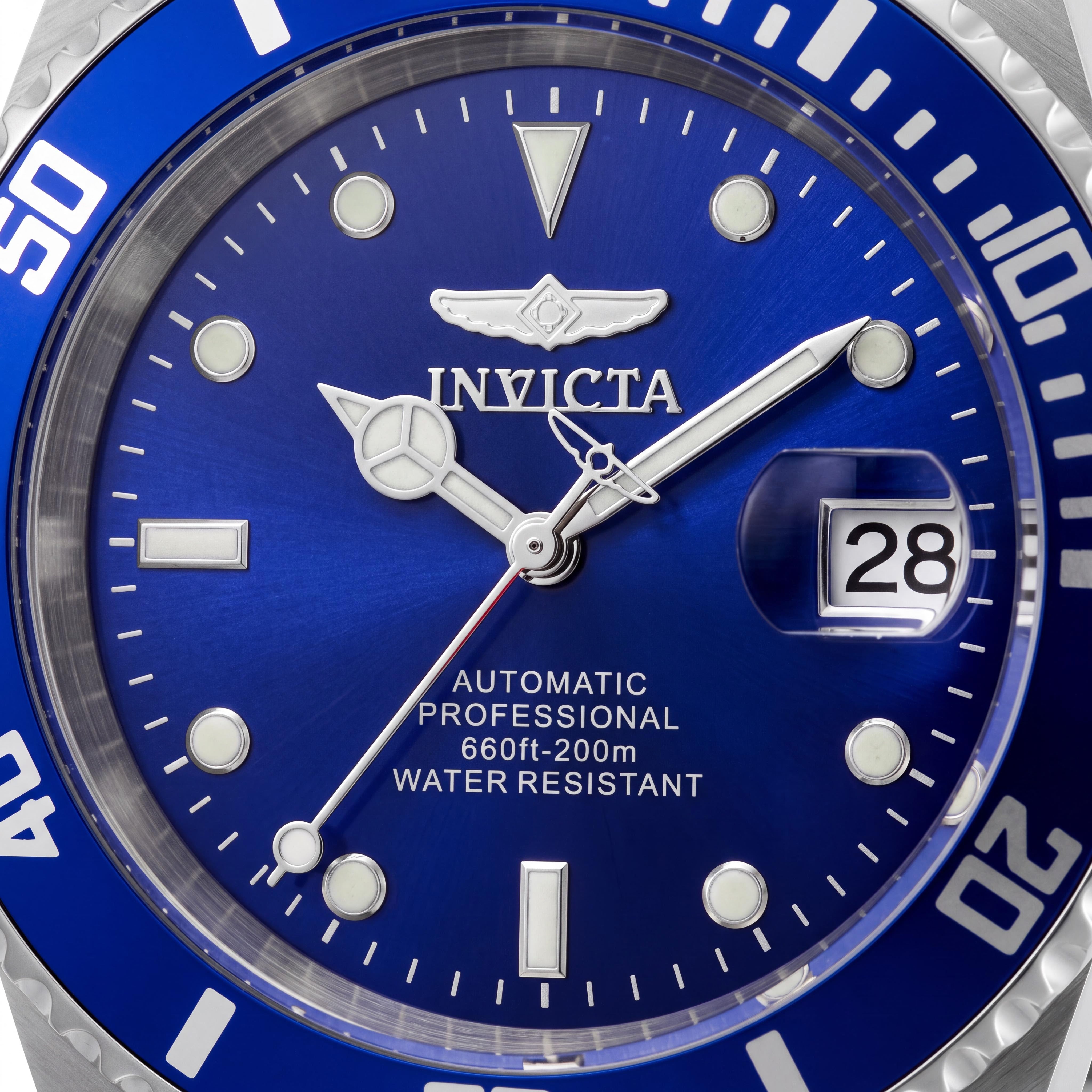 Invicta Diver Chronograph Men's Stainless Steel Case & Band Blue Dial Water Resistant Watch 42mm, Photo 2