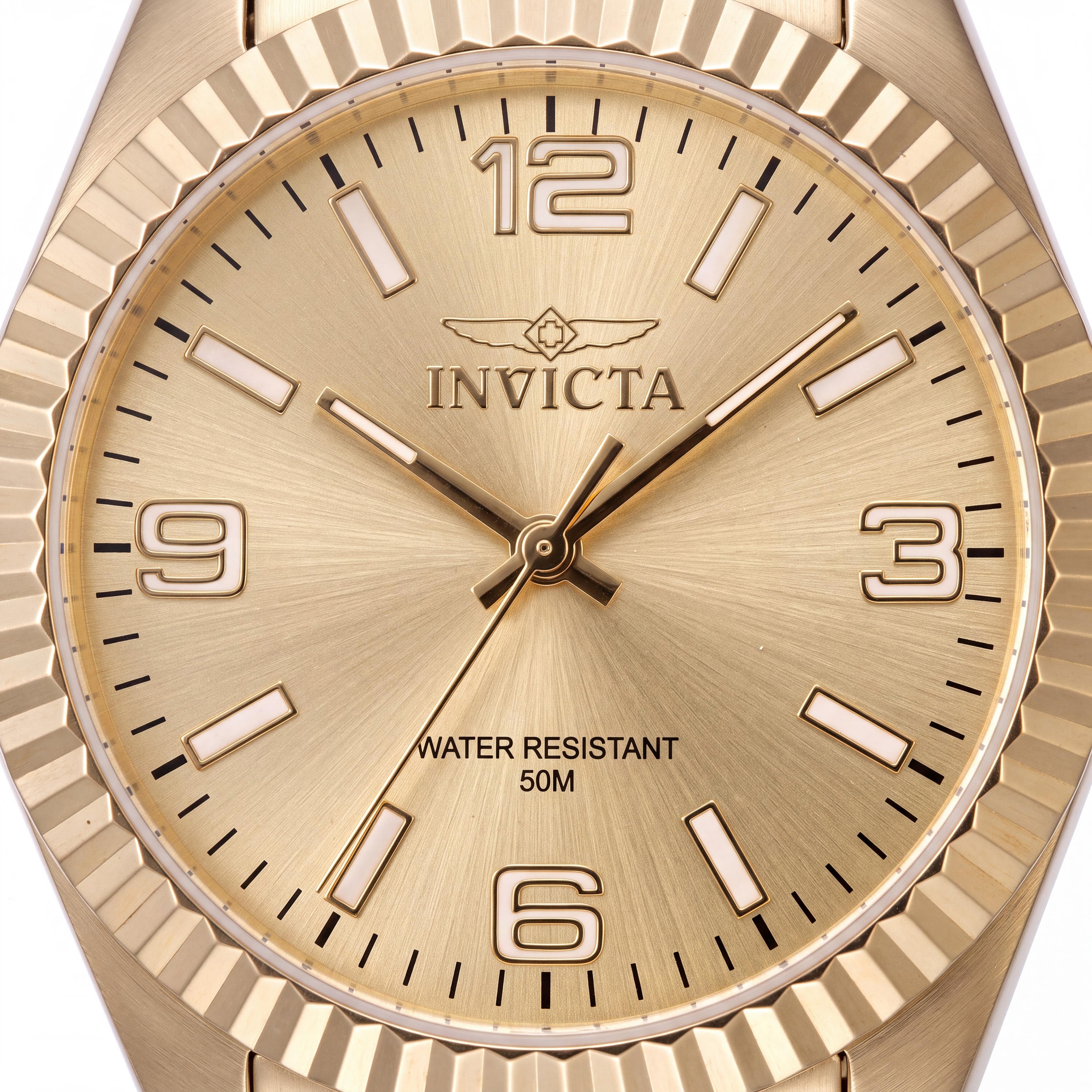 Invicta Specialty 47475 Unisex Stainless Steel Gold Dial Quartz Bracelet Watch 36mm with Flame Fusion Crystal, Photo 2