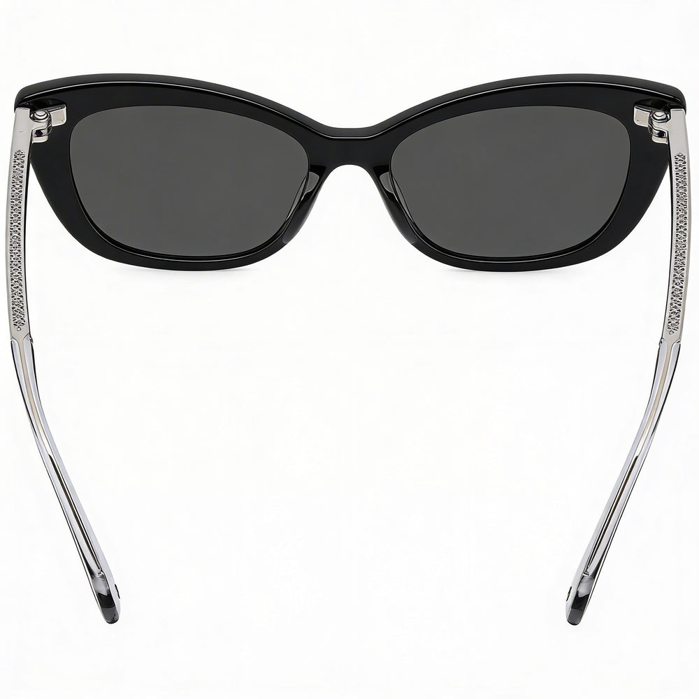Kate Spade New York Merida/g/s Unisex Cat Eye Black Grey Plastic Grey Lens Non-Polarized UV Protection 54mm
