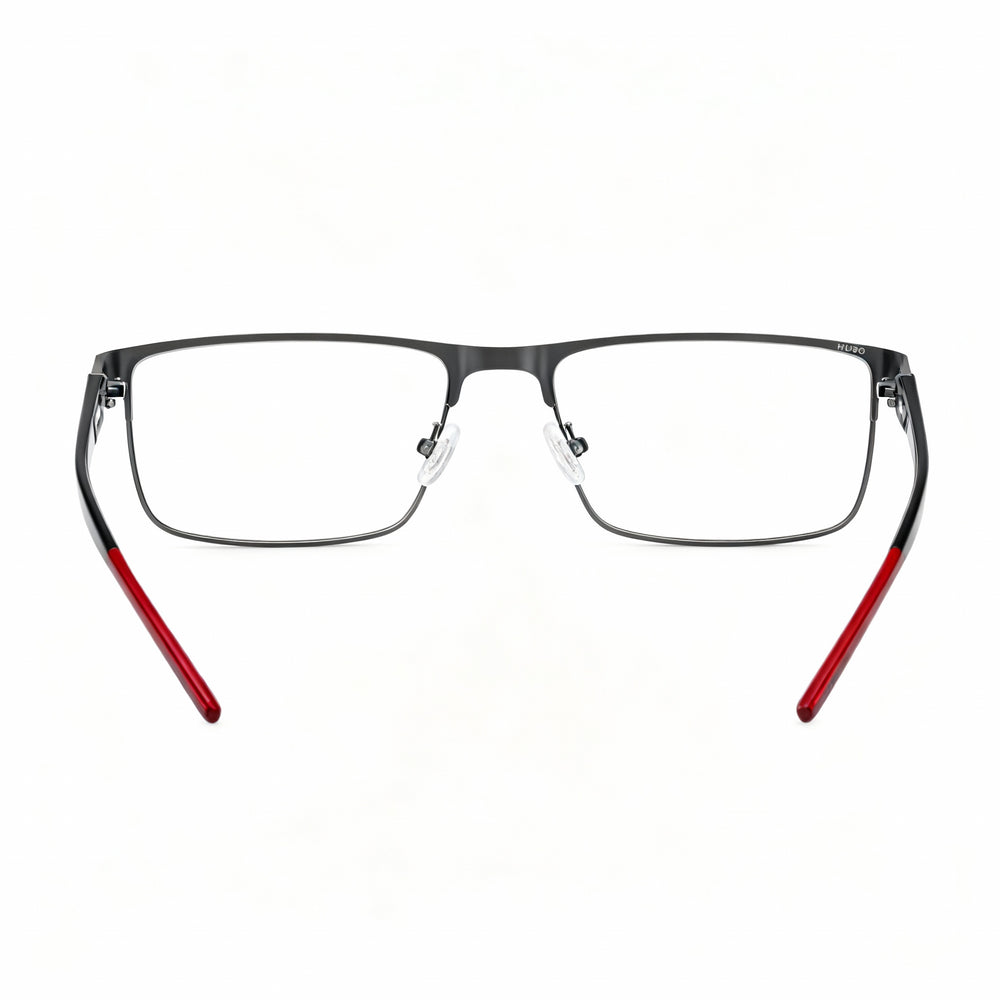 Gafas de sol HUGO Modern HG 1263 para hombre, montura de acero de aleación, policarbonato gris oscuro, no polarizadas, 55 mm