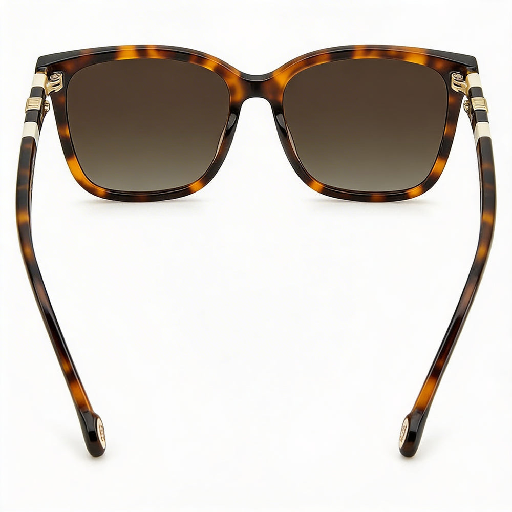 Carolina Herrera Classic Unisex Havana Ivory Acetate Non-Polarized 100% UV Protection Sunglasses 57-18-145