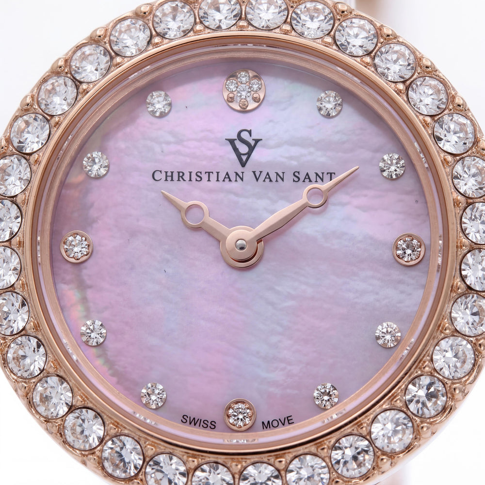 Christian Van Sant CV2954 Women's Rose Gold Stainless Steel Case & Bracelet Pink Dial Quartz Watch