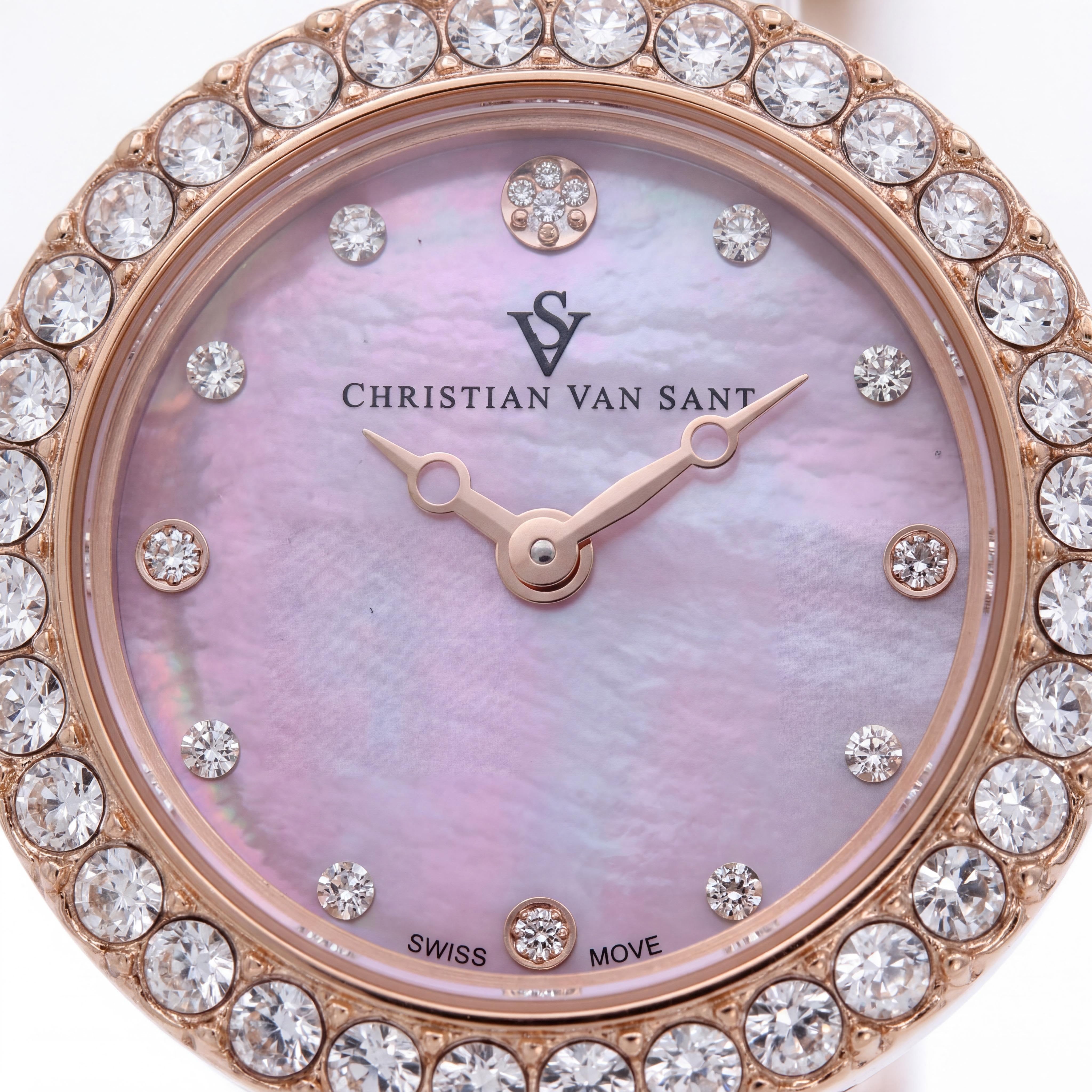 Christian Van Sant CV2954 Women's Rose Gold Stainless Steel Case & Bracelet Pink Dial Quartz Watch, Photo 2
