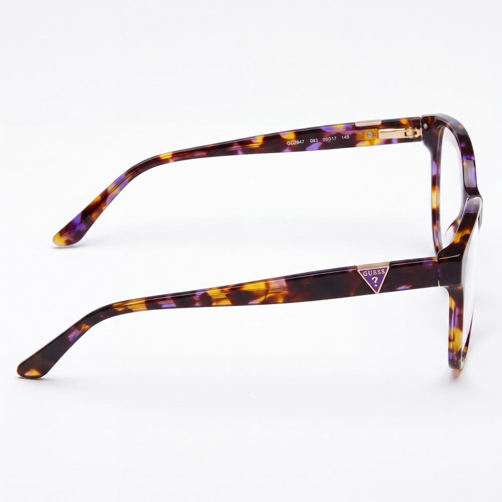 GUESS Gu2847 Gafas Ópticas para Mujer de Acetato Morado con Lentes de Demostración, Talla 56-17-140mm