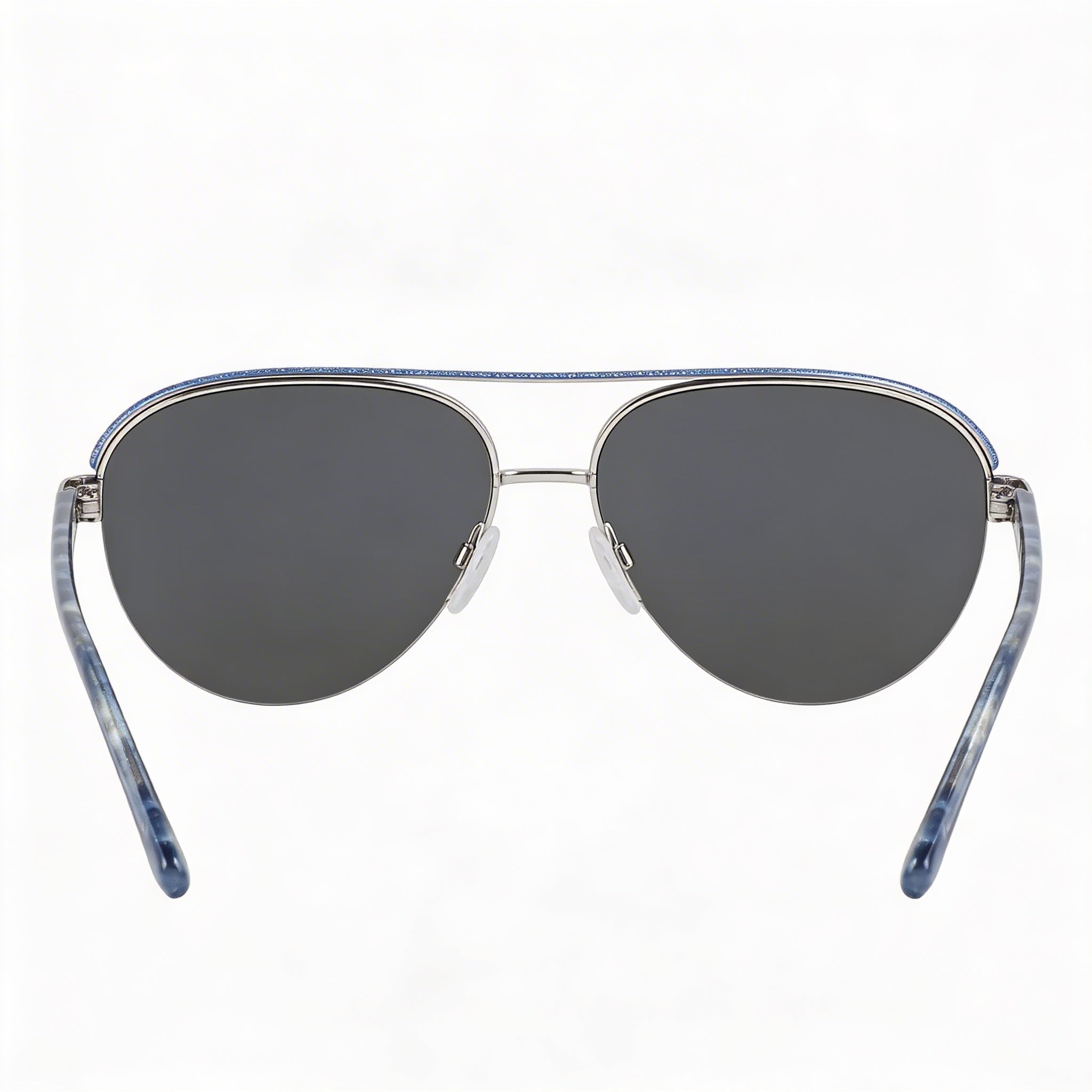 BEBE Classic Women's Eyewear, Silver Acetate Frame, Multicolor Polycarbonate Lenses, Lightweight, Size 57-15-140, Photo 2