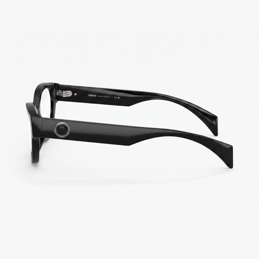 Versace Ve 3361u Women's Black Acetate Frame Eyeglasses with Clear Lenses, 51mm Lens Width