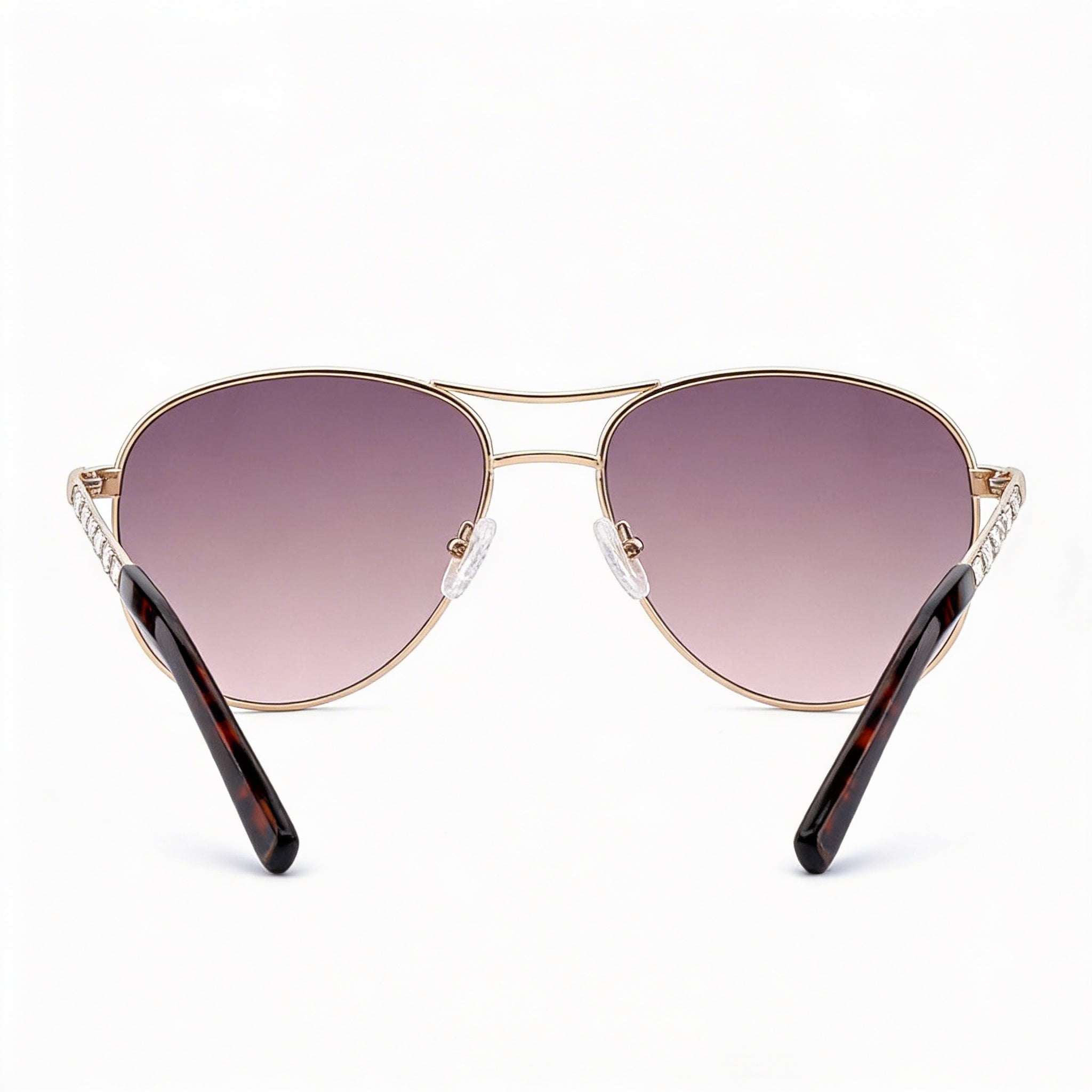 GUESS Women's Multicoloured Metal Frame Brown Lens Non-Polarized 100% UV Protection Sunglasses 61mm, Photo 3