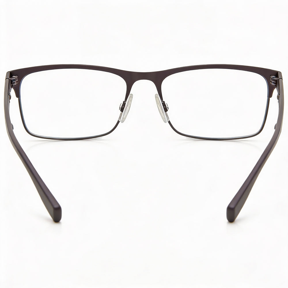 HUGO HG 0293 Eyeglasses for Men and Women, Matte Brown Stainless Steel, Full Rim Rectangle, 56mm