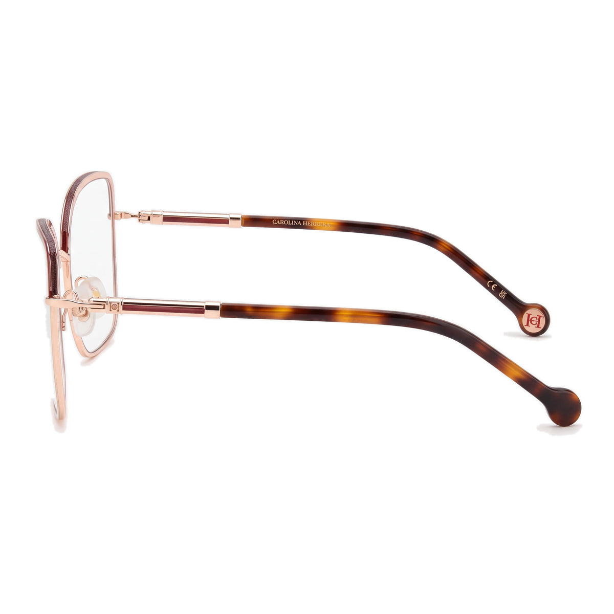 Carolina Herrera 0234 Women's Classic Style Red Gold Havana Metal Frame Eyeglasses 56mm Lens Width, Photo 3