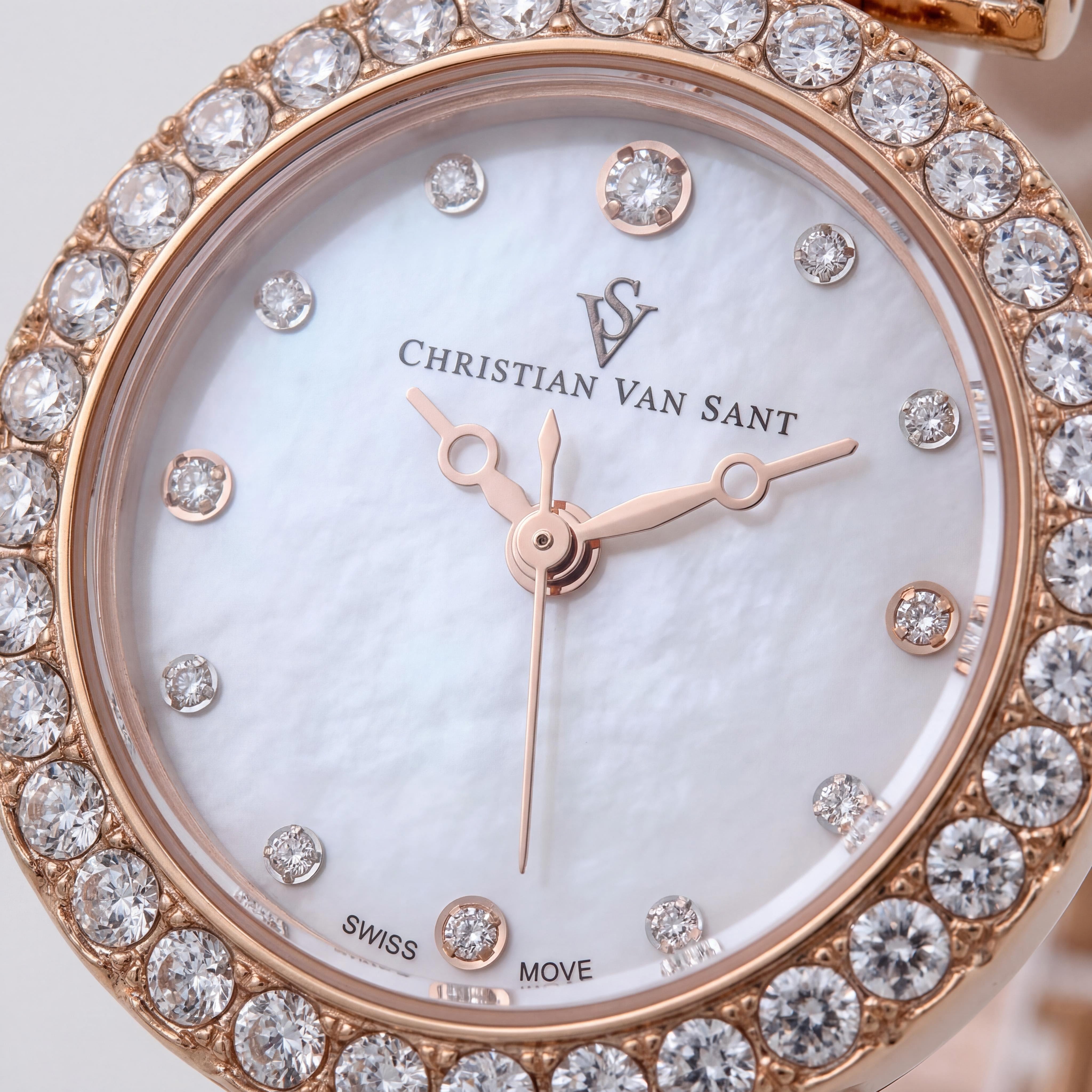 Christian Van Sant CV2953 Women's Rose Gold Stainless Steel Case & Bracelet Quartz Watch White Dial Mineral Crystal, Photo 2