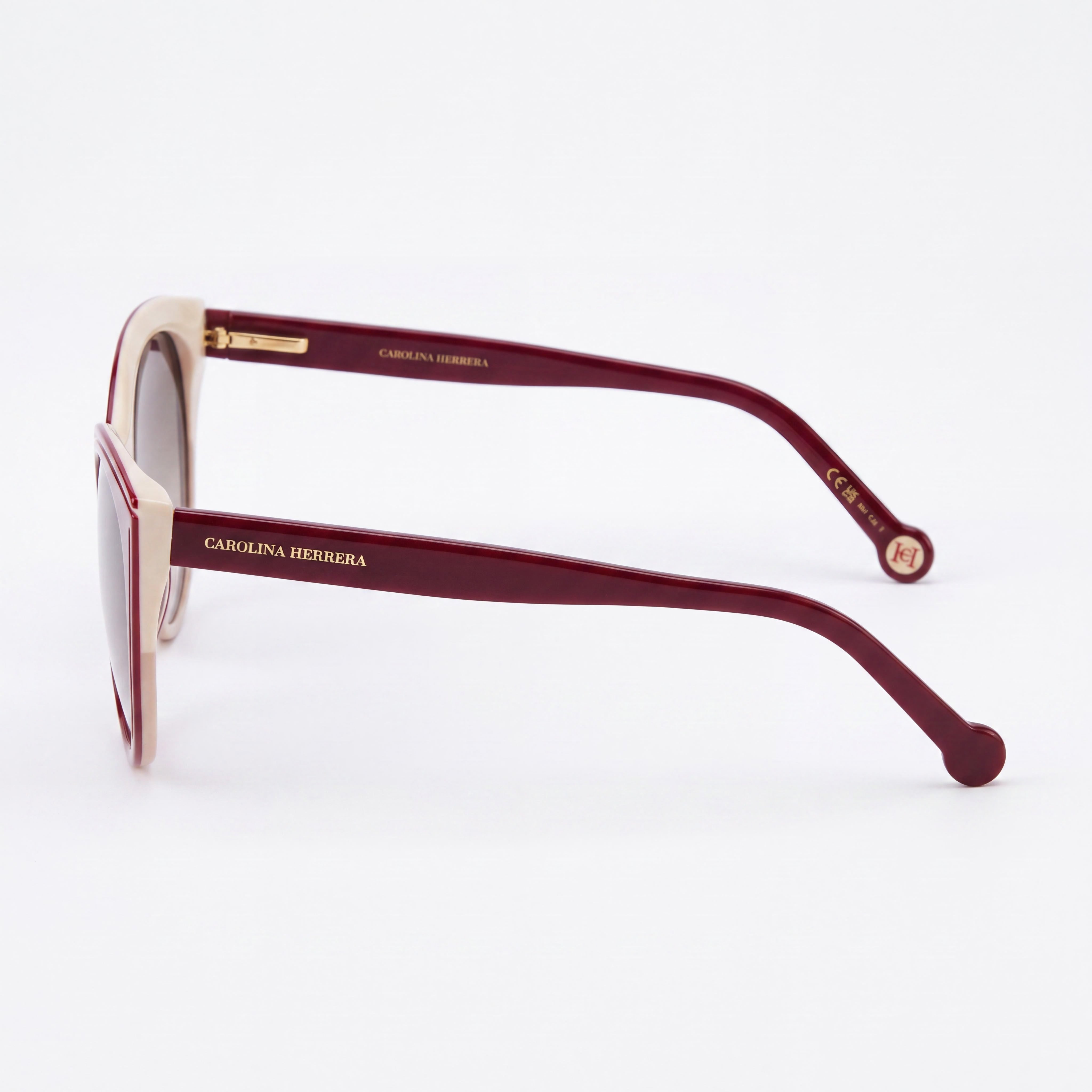 Carolina Herrera Casual Women's Acetate UV Protection Sunglasses 56mm - Burgundy Beige Ombre Brown, Brown Shaded Lenses, Photo 3