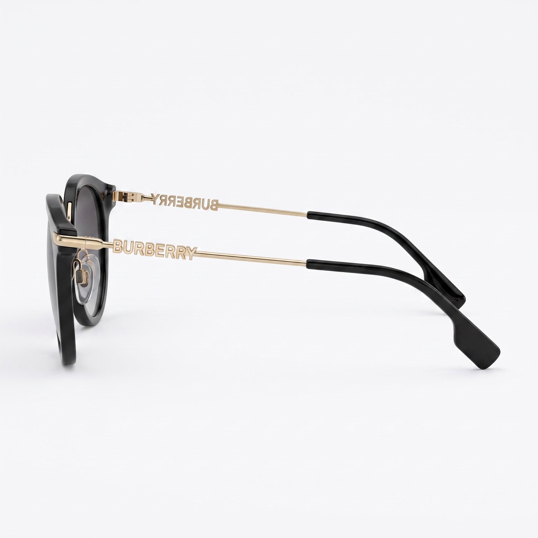 BURBERRY Be 4398d Women's Black Grey Gradient Stainless Steel Frame Grey 100% UV Protection Sunglasses 50mm, Photo 3