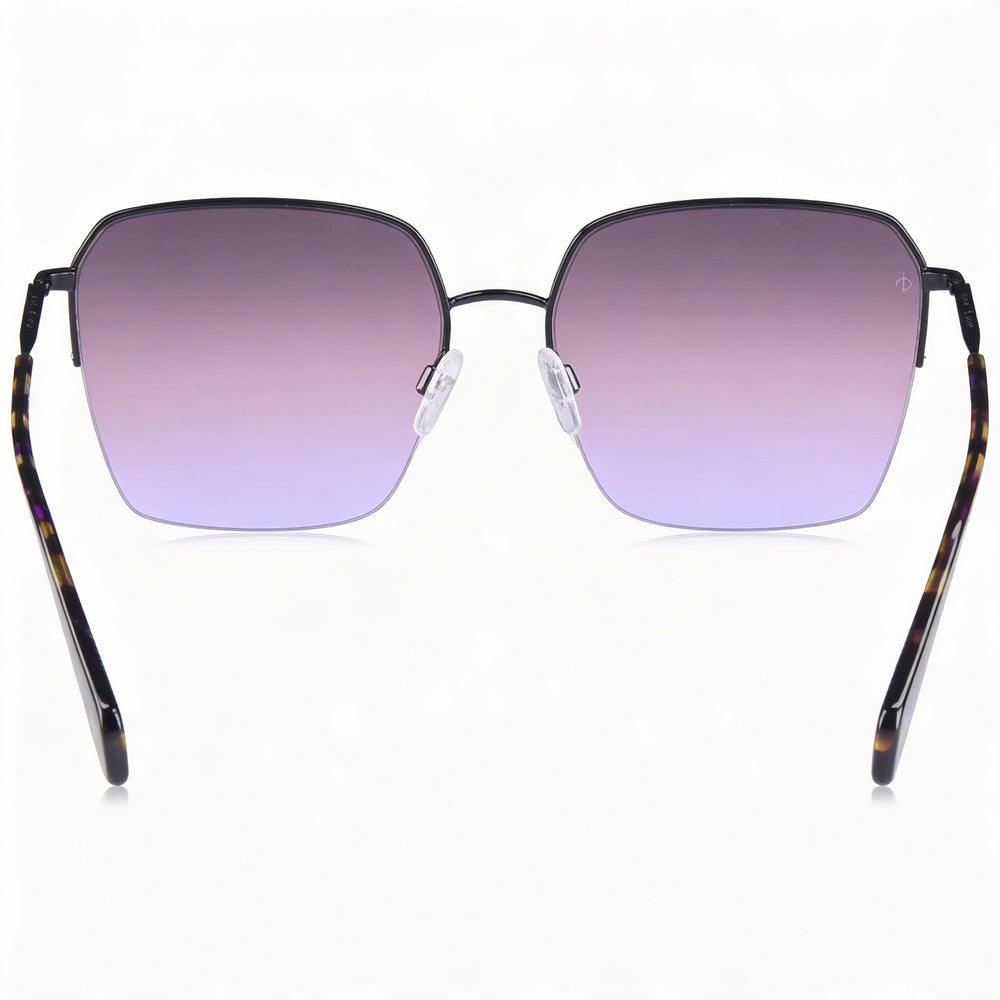 Gafas Rag & Bone Modern para mujer, montura de acero inoxidable negro con lentes marrones no polarizadas de 58 mm