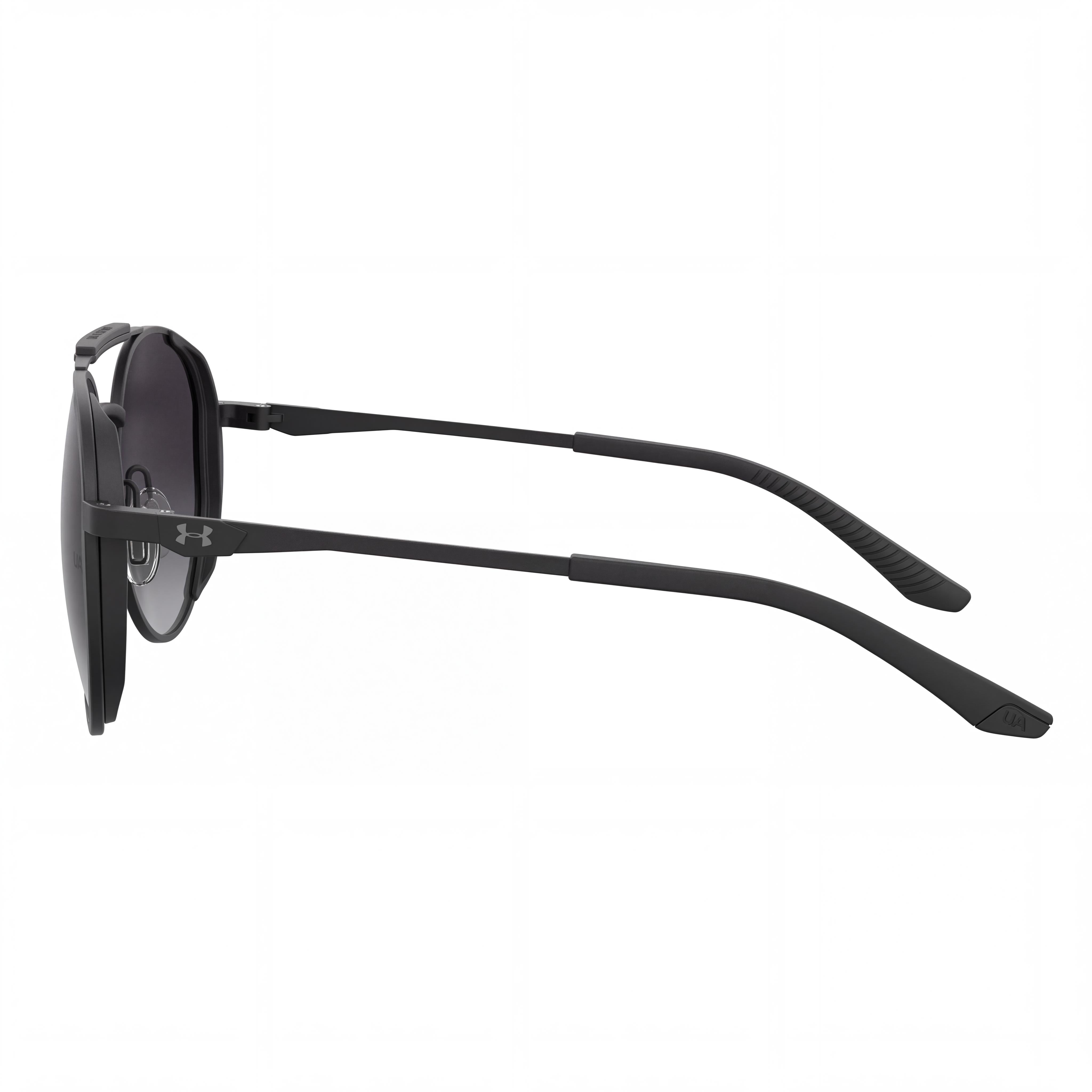 Under Armour UA 0008/G/S Unisex Sunglasses with UV Protection, Matte Black Alloy Steel Frame, Matte Black Lenses, 55mm, Photo 3