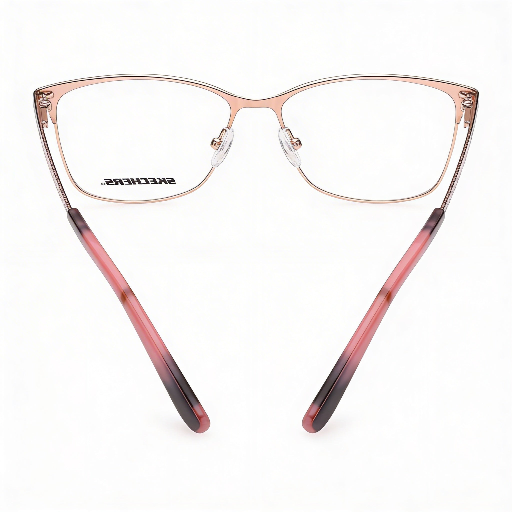Skechers Se2156 Unisex Metal Frame Shiny Dark Brown, Clear Lenses 54-15-140, Photo 2