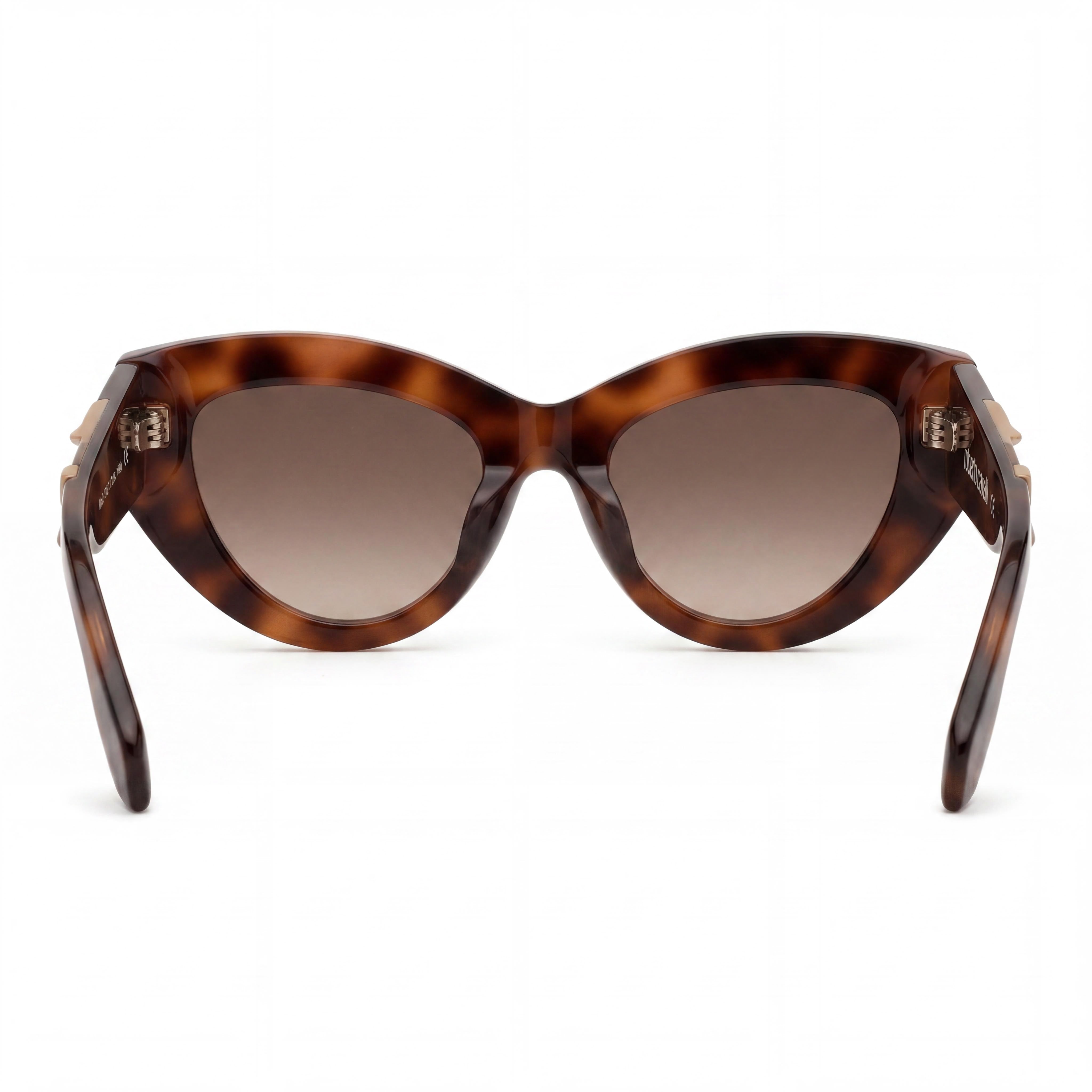 Just Cavalli Src009m Women's Shiny Vintage Havana Plastic UV Protected Sunglasses with Avana Scura Lucida Lenses 51mm, Photo 3